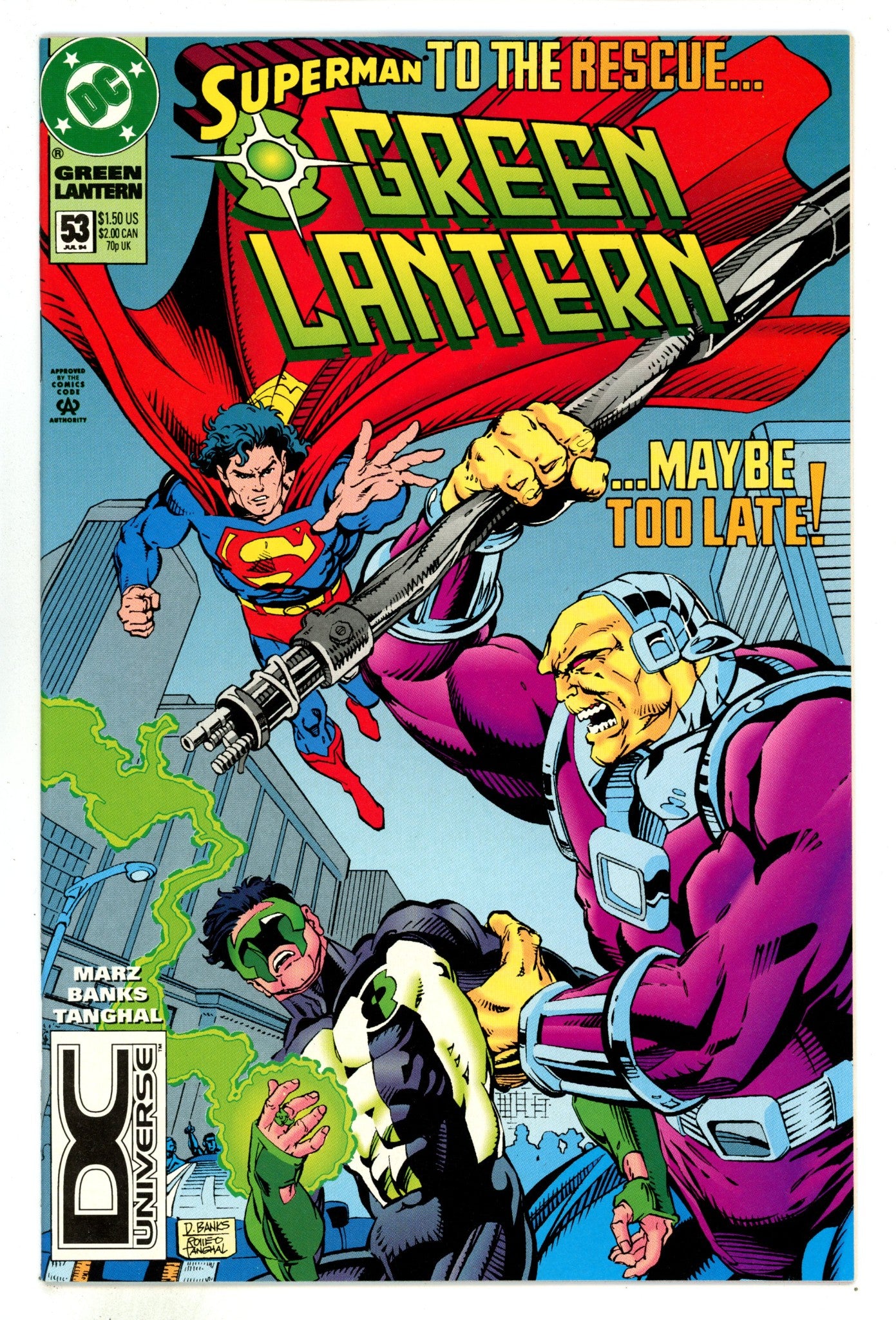 Green Lantern Vol 3 53 NM- (9.2) (1994) DC Universe Logo 