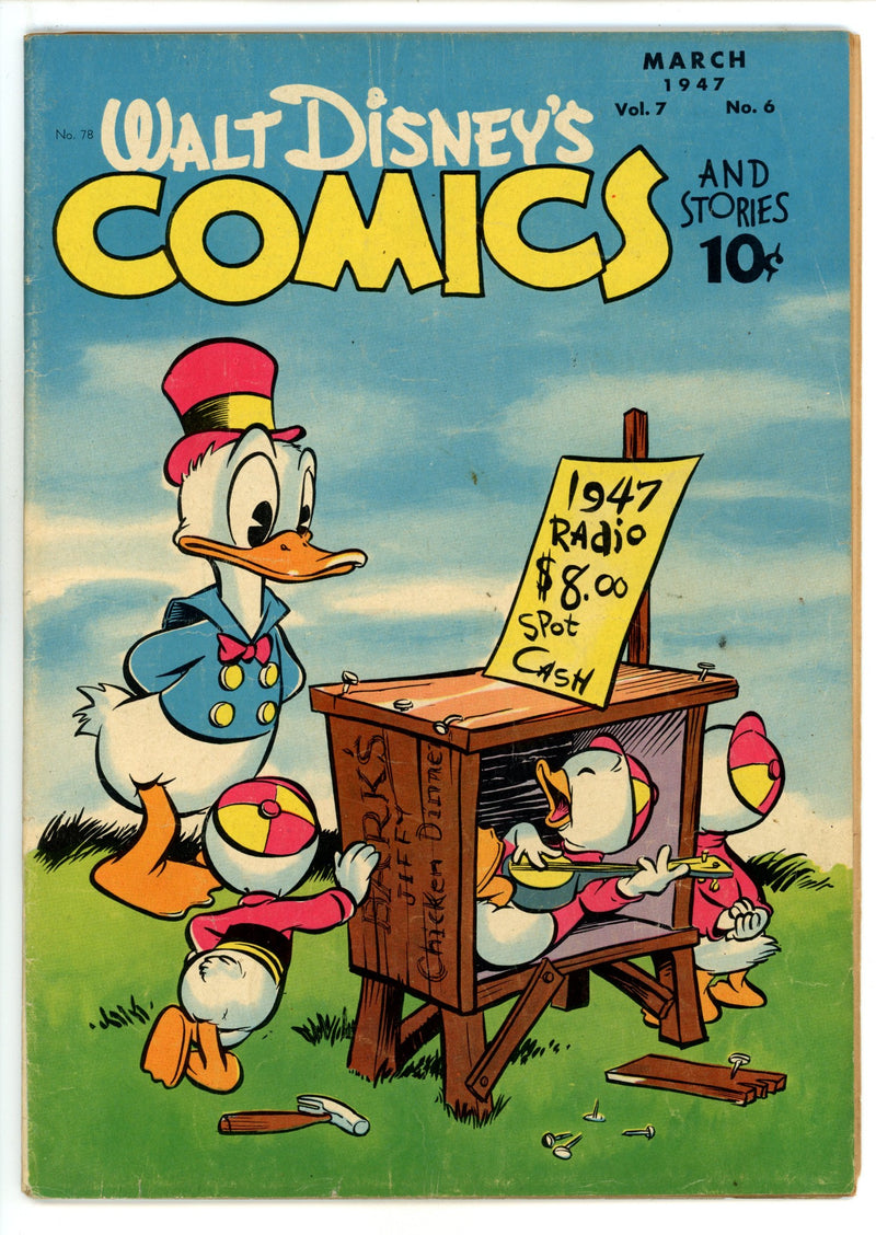 Walt Disney's Comics and Stories Vol 7 6 (78) VG+ (4.5) (1947) 