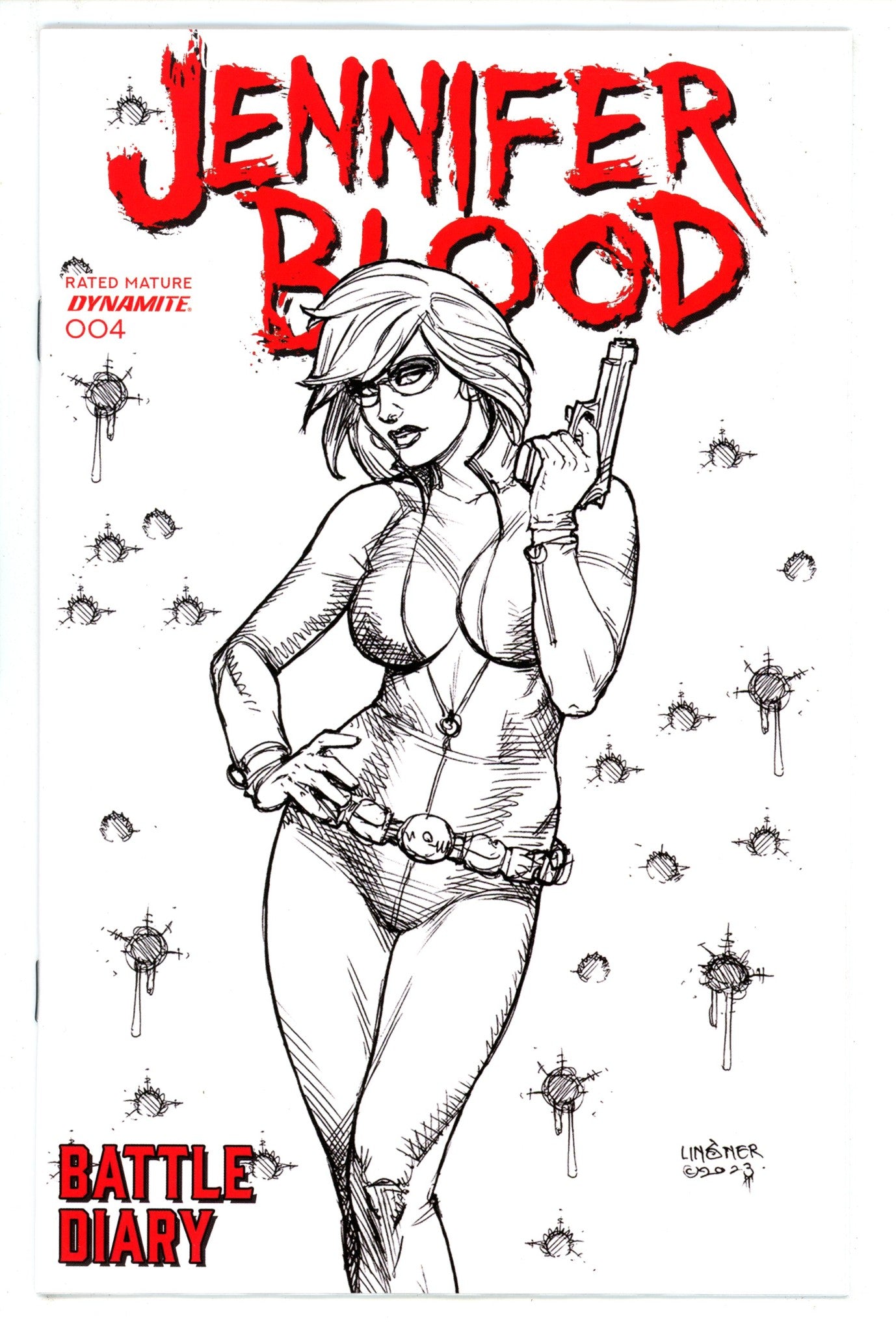 Jennifer Blood Battle Diary 4 Linsner Line Art Incentive Variant (2024)