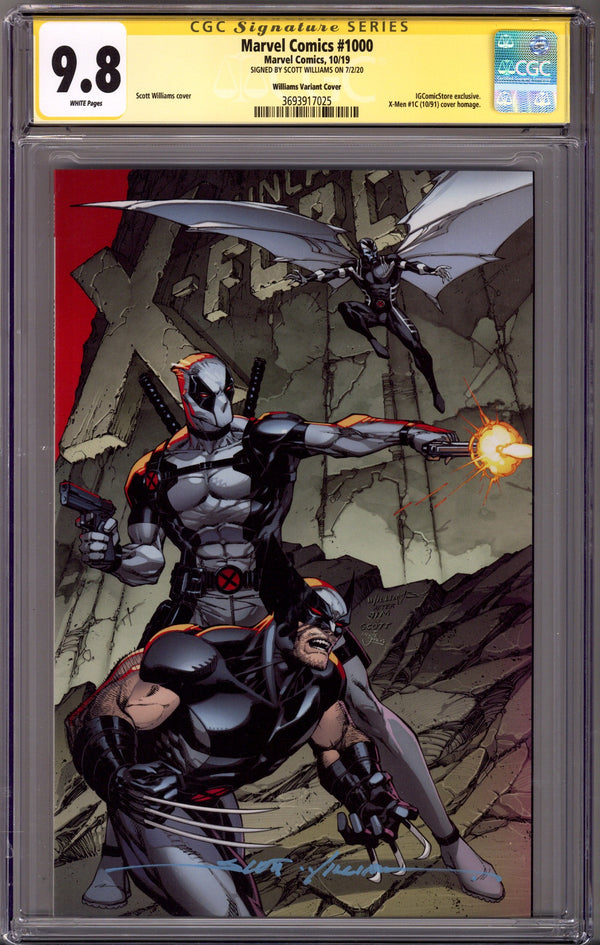 Marvel Comics 1000 CGC 9.8 (NM/M) (2019) Williams Virgin Exclusive Variant Signed x1 Cover Scott Williams