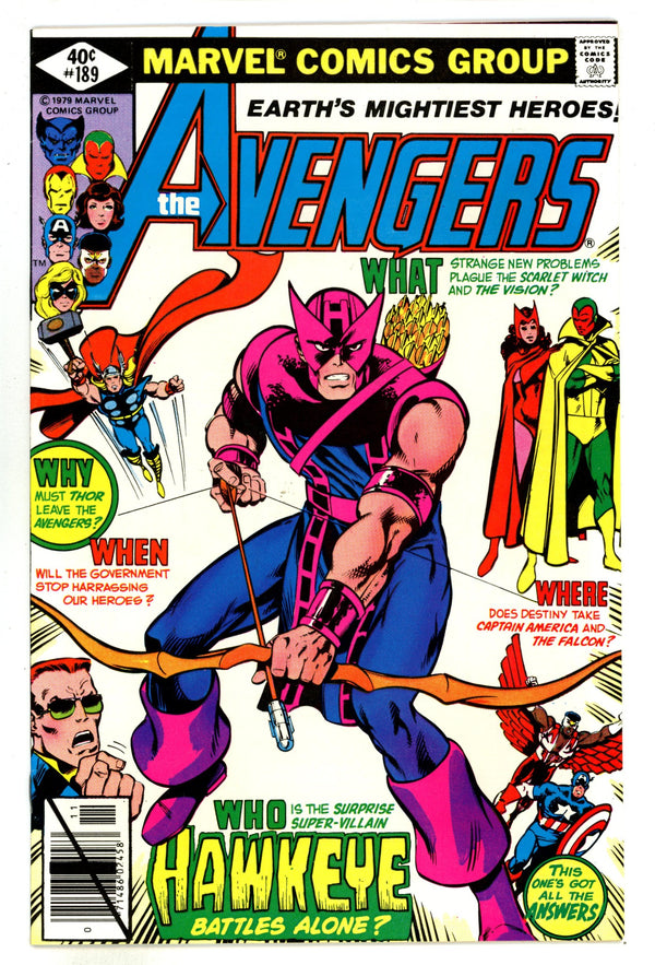 The Avengers Vol 1 189 VF+ (8.5) (1979)