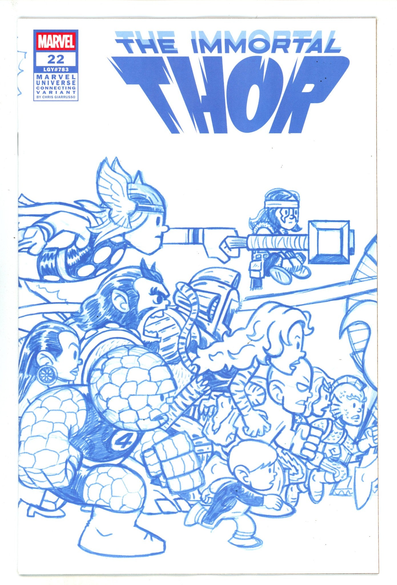 Immortal Thor 22 Giarrusso Blue Line Art Wraparound Connecting Incentive Variant VF/NM (2025)