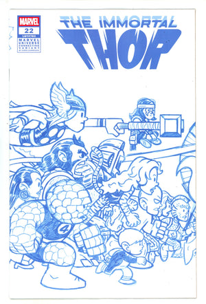 Immortal Thor 22 Giarrusso Blue Line Art Wraparound Connecting Incentive Variant VF/NM (2025)