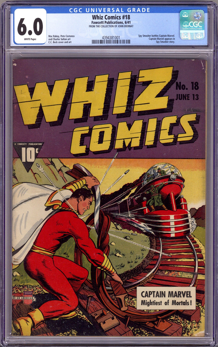 Whiz Comics 18 CGC 6.0 (FN) (1941)