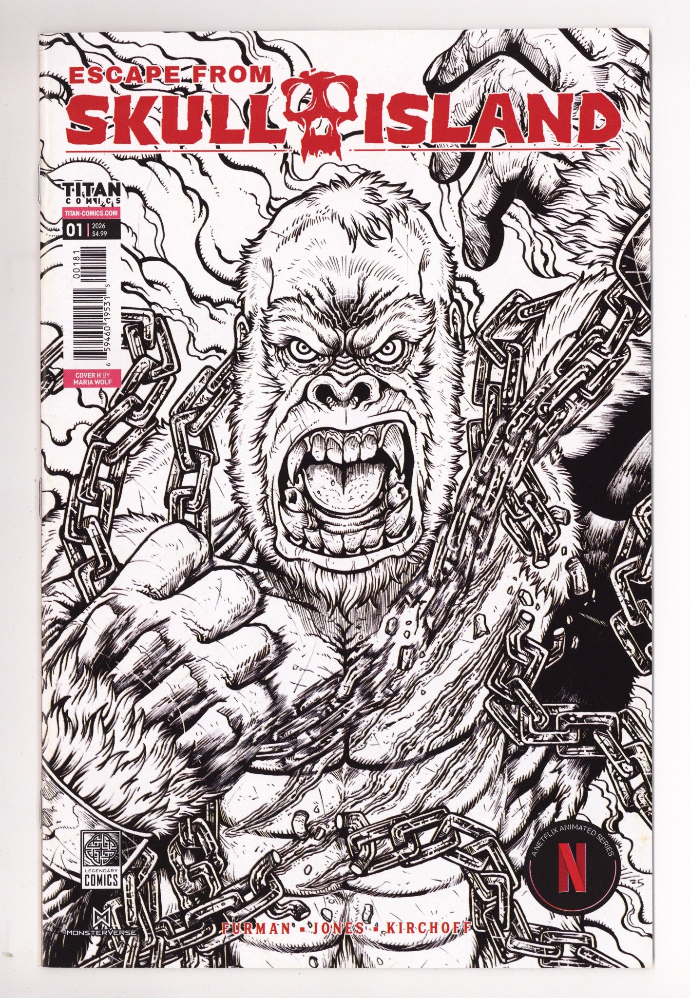 Escape From Skull Island 1 Wolf B&W Variant (2026)