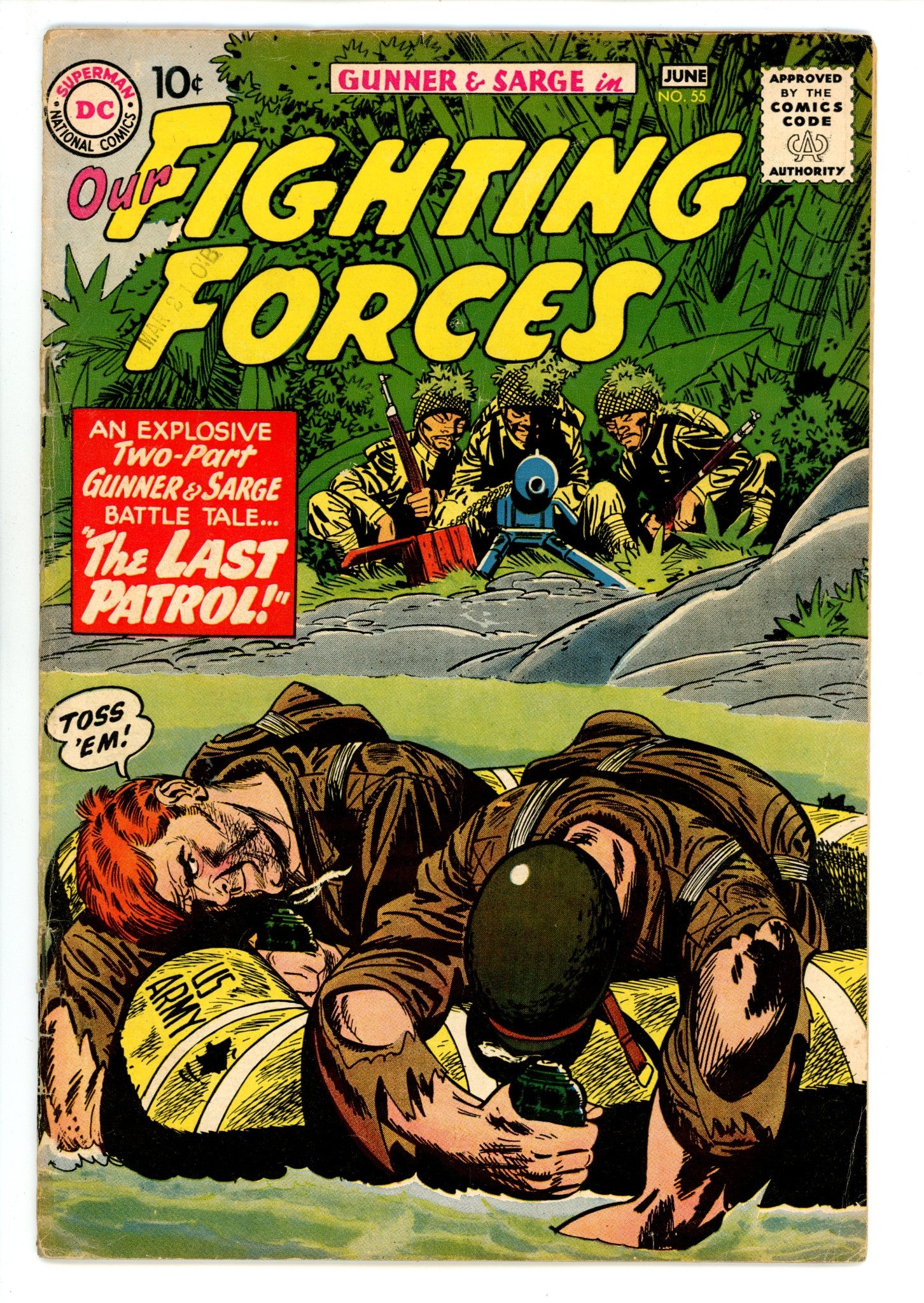 Our Fighting Forces 55 VG+ (4.5) Tape on Inside Cvr (1960) 
