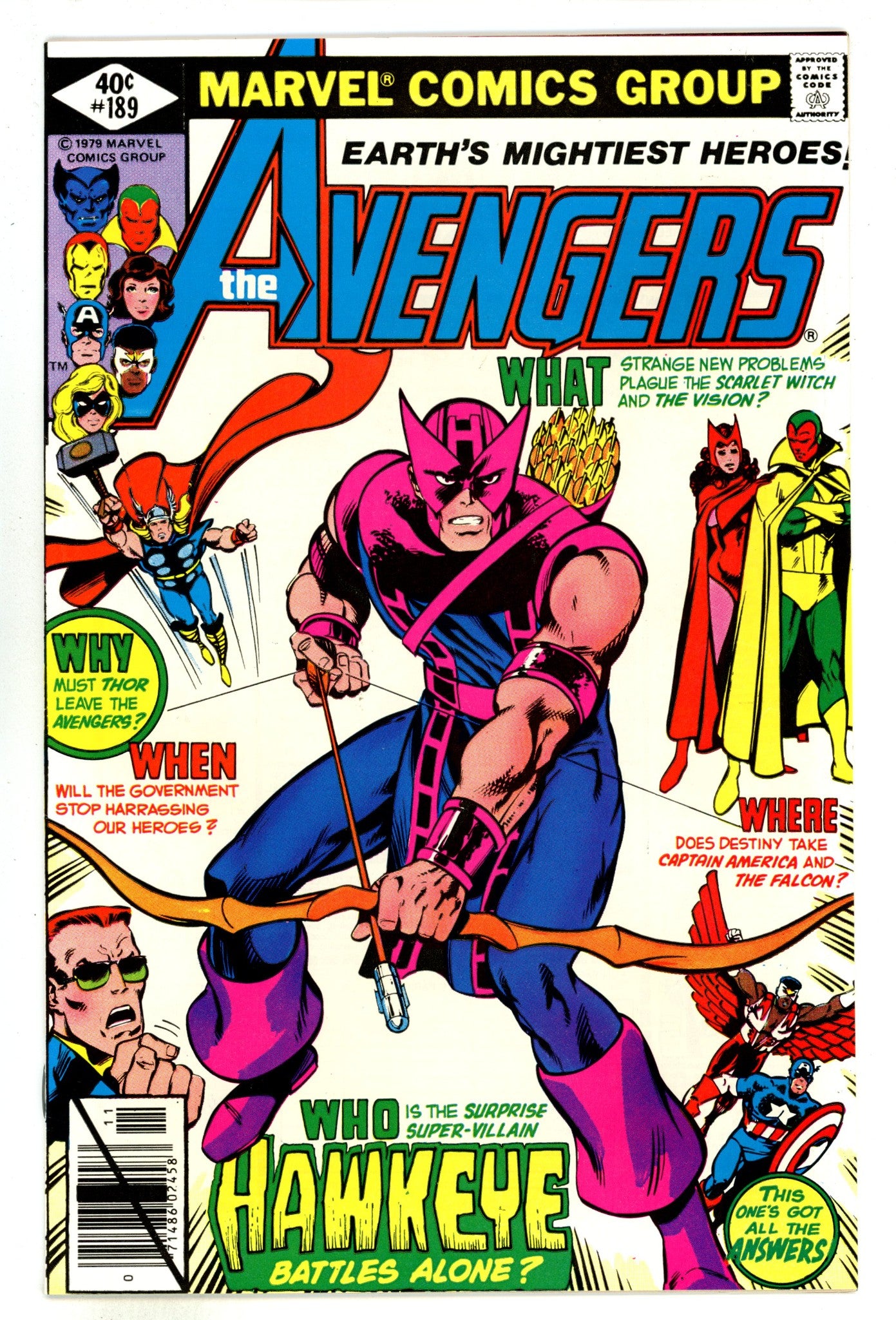The Avengers Vol 1 189  VF/NM (9.0)   (1979)        