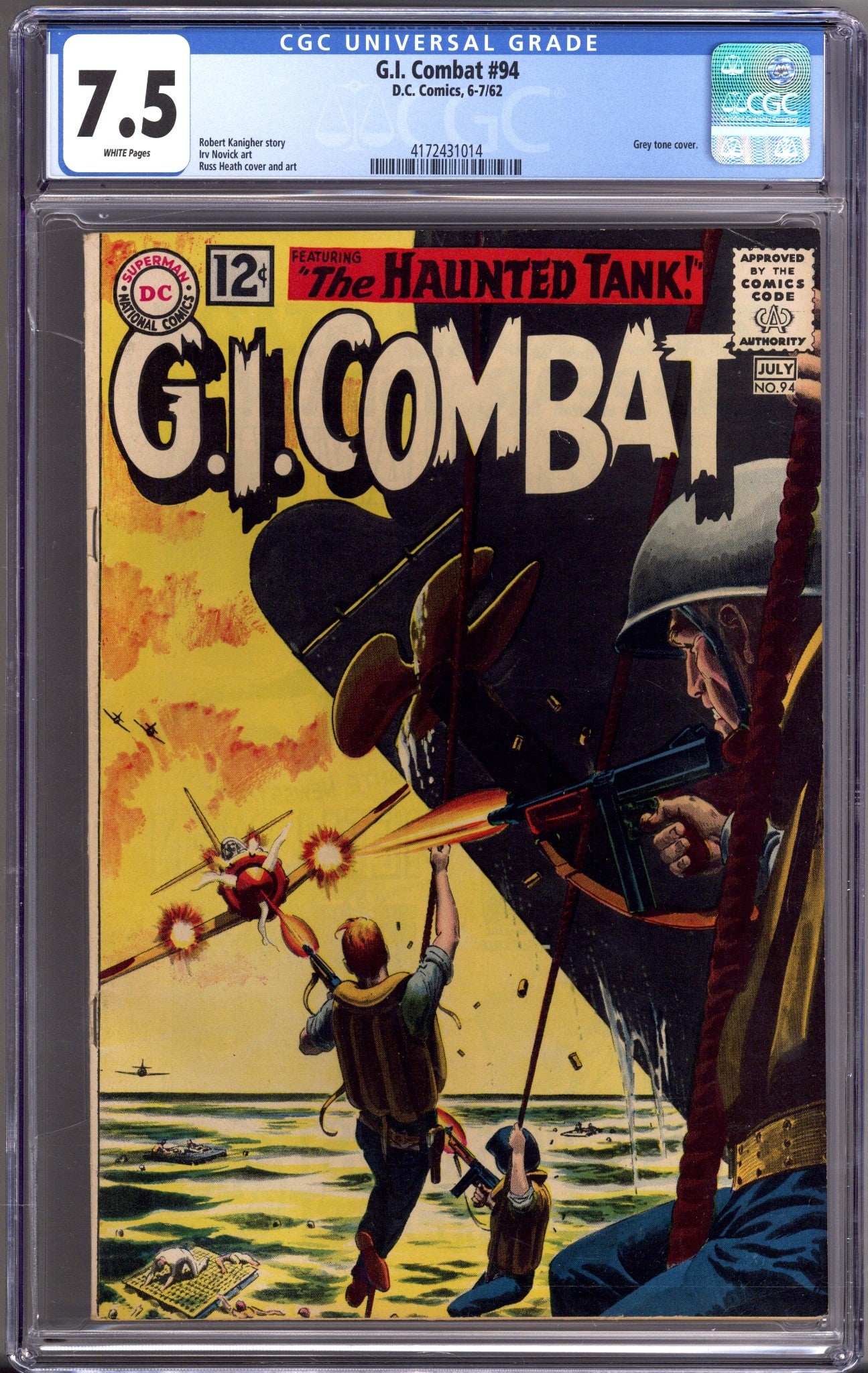 G.I. Combat Vol 1 94 CGC 7.5 (VF-) (1962) 