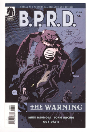 B.P.R.D.: The Warning 4 Mid Grade (2008) Signed x1 Cover Guy Davis