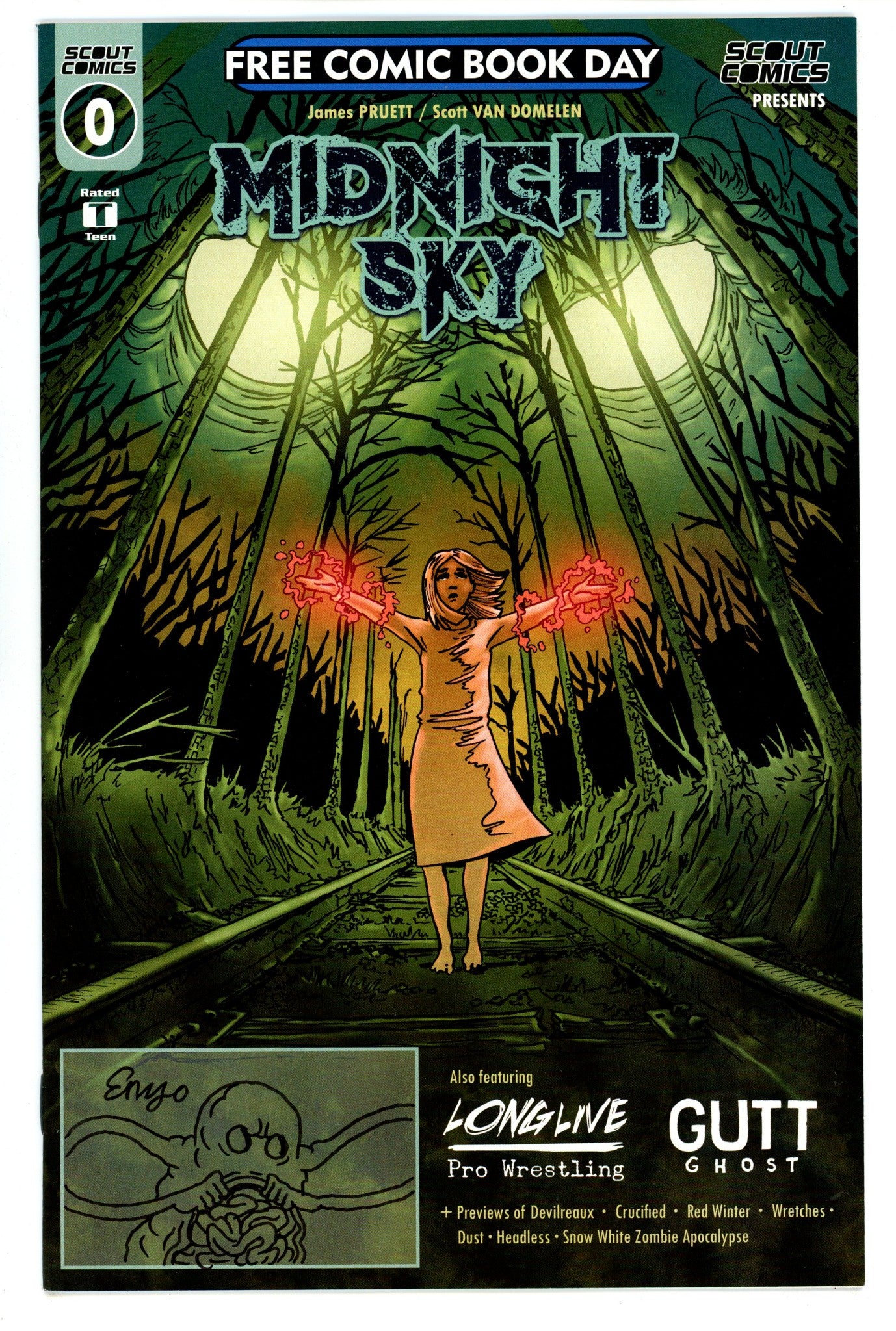 Scout Presents: Midnight Sky 0 NM- (9.2) (2019) Signed / Remarked x1 Cover Enzo Garza 