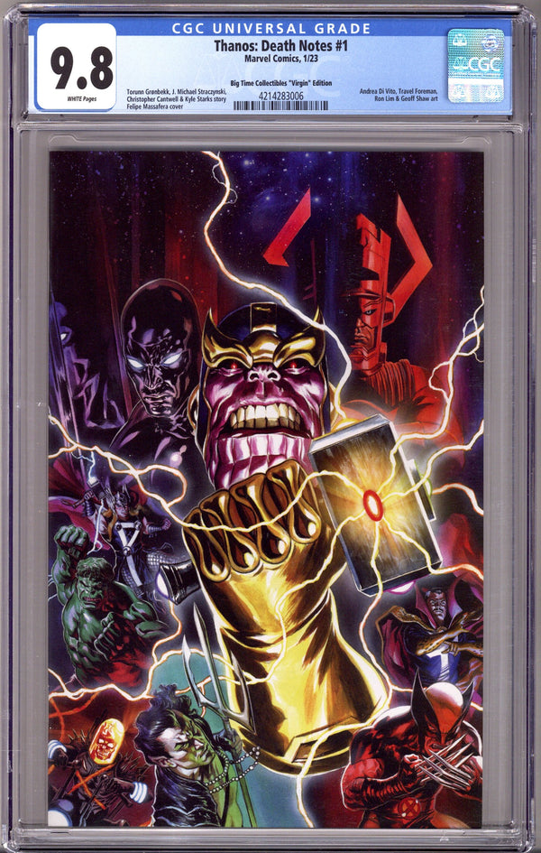 Thanos: Death Notes 1 CGC 9.8 (NM/M) (2023) Massafera Virgin Exclusive Variant