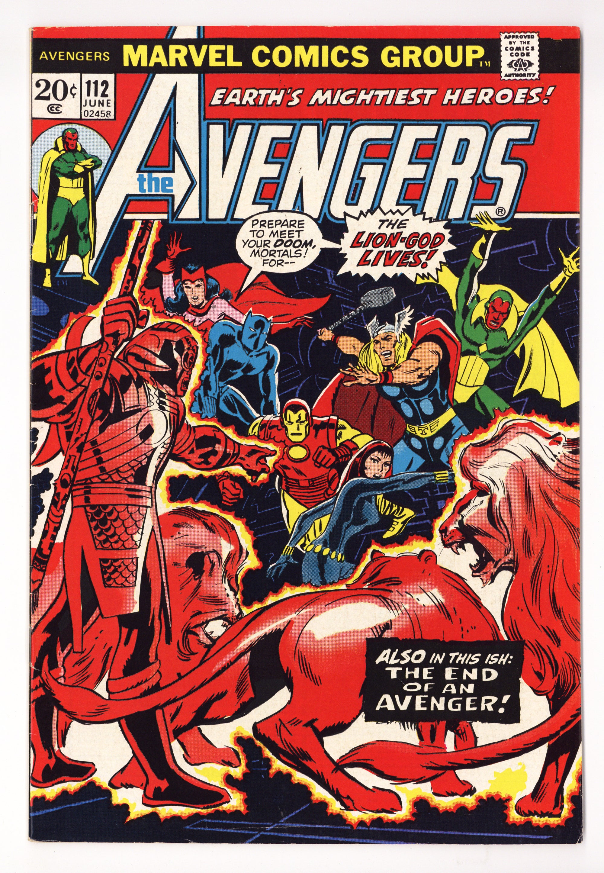 The Avengers Vol 1 112  FN/VF (7.0)   (1973)        