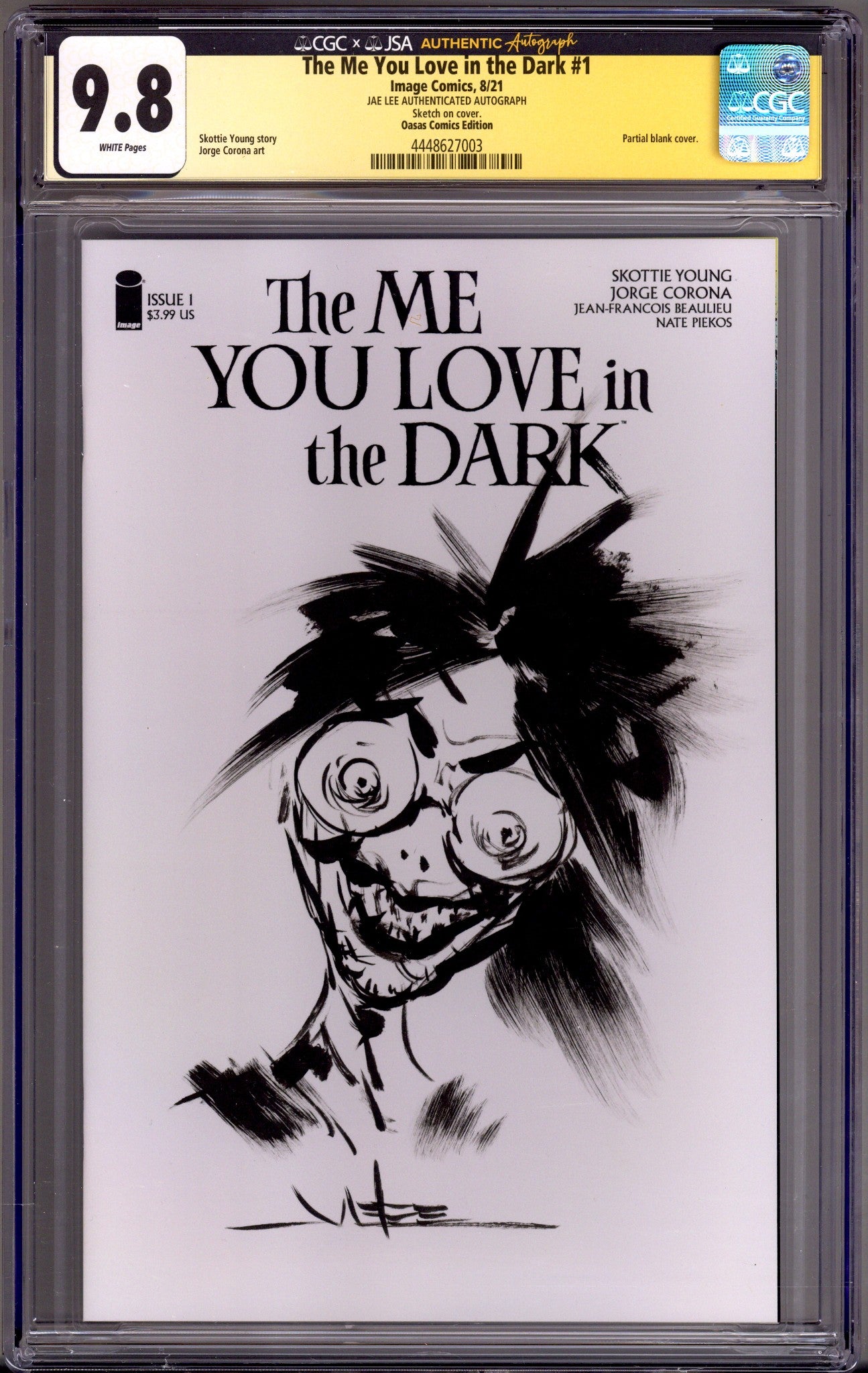 The Me You Love in the Dark   1 CGC 9.8 (NM/M)   (2021) Blank   Exclusive Variant  Signed / Remarked x1 Cover Jae Lee 
