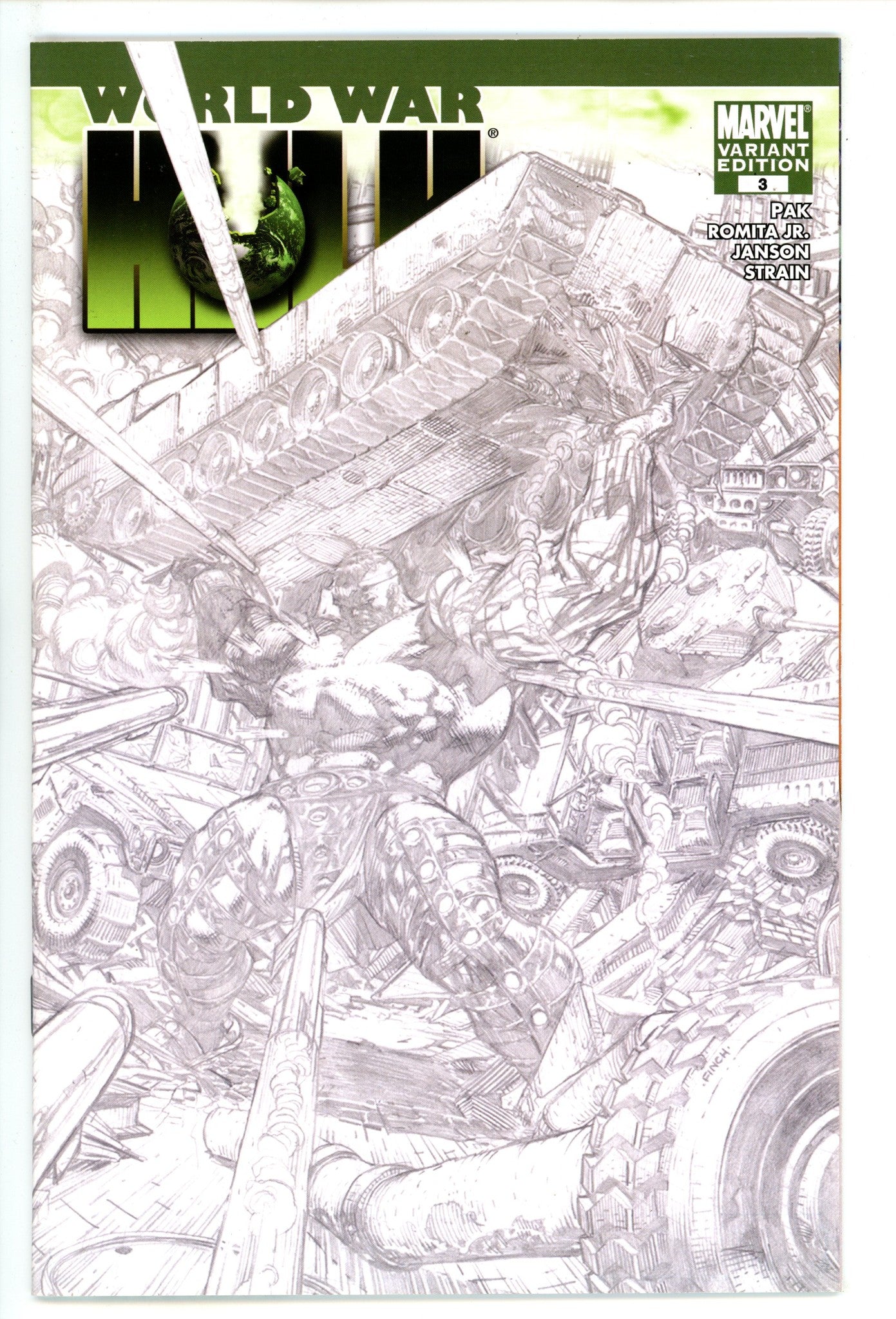 World War Hulk 3 FN (6.0) (2007) Finch Sketch Variant 