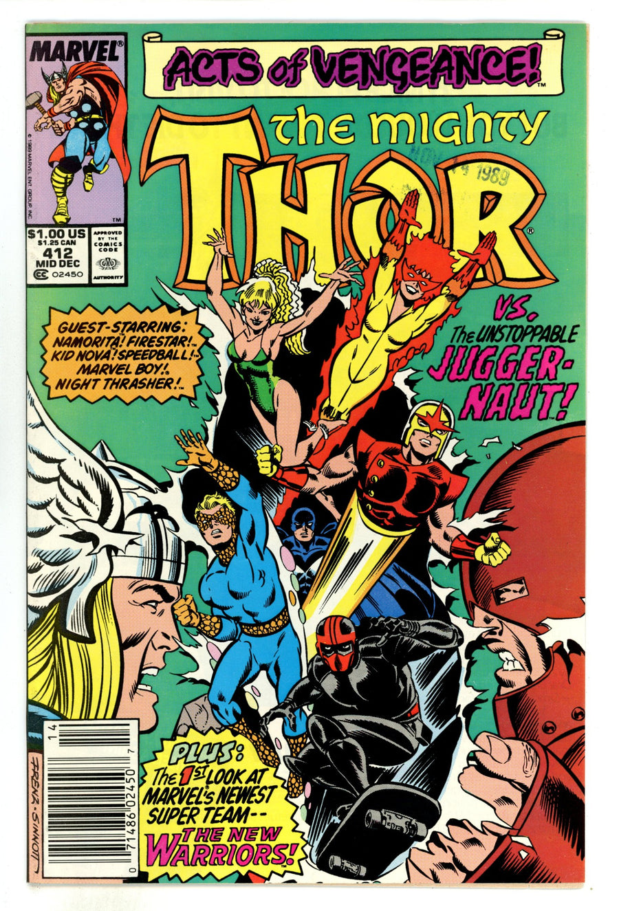 Thor Vol 1 412  VF- (7.5)  (1989)  Newsstand  