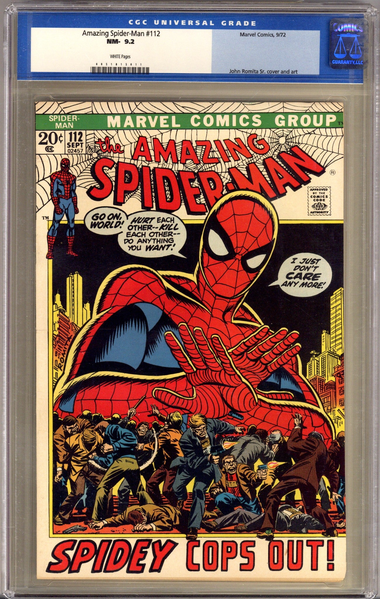 The Amazing Spider-Man Vol 1 112 CGC 9.2 (NM-) (1972) 
