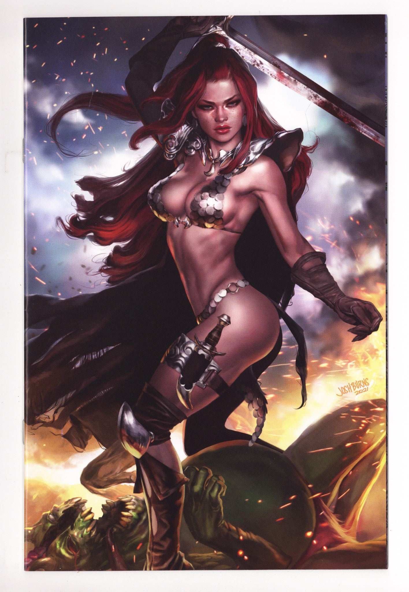 The Invincible Red Sonja 7 High Grade (2022) Burns Virgin Exclusive Variant 
