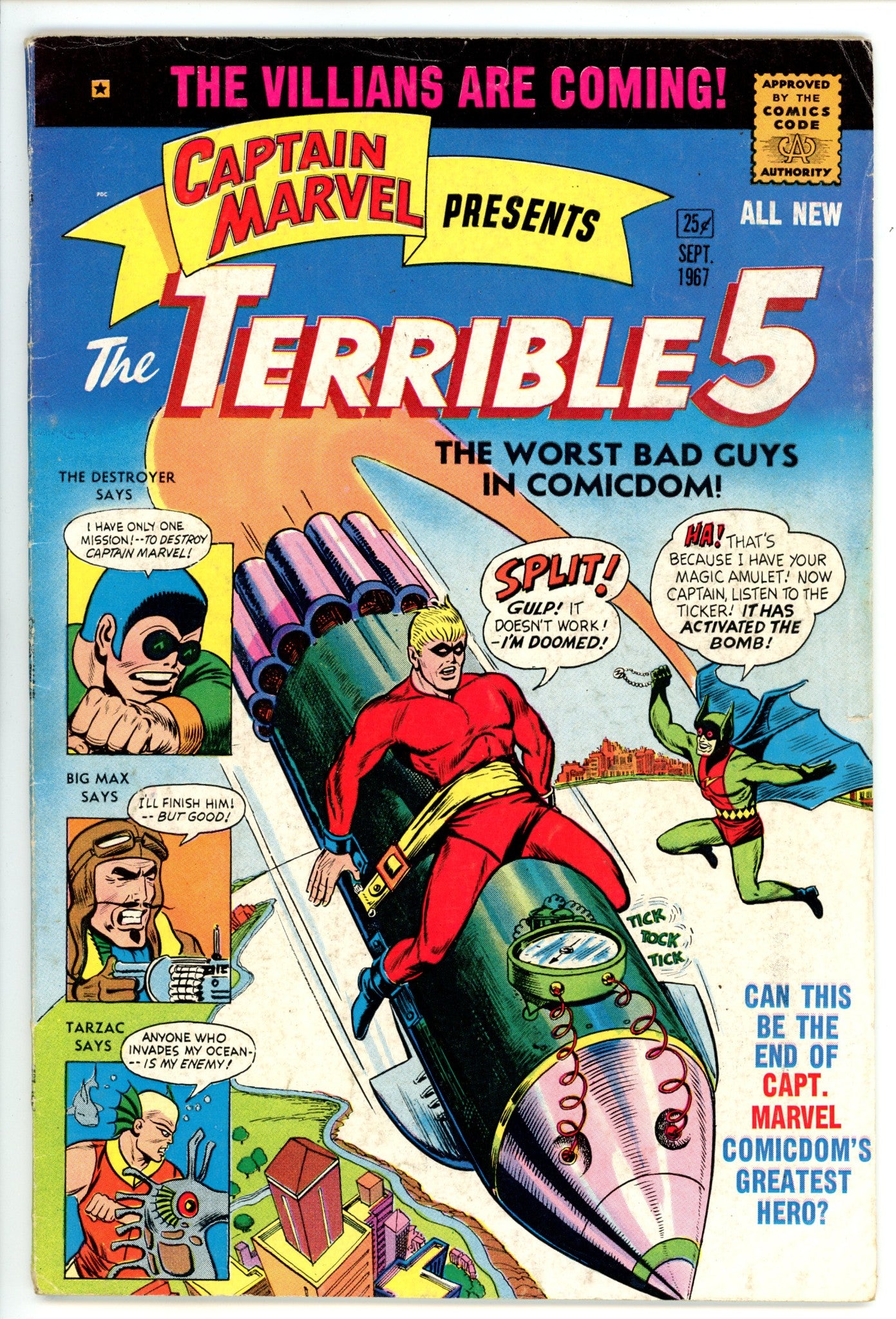 Captain Marvel Presents the Terrible Five 5 VG+ (4.5) (1967) 