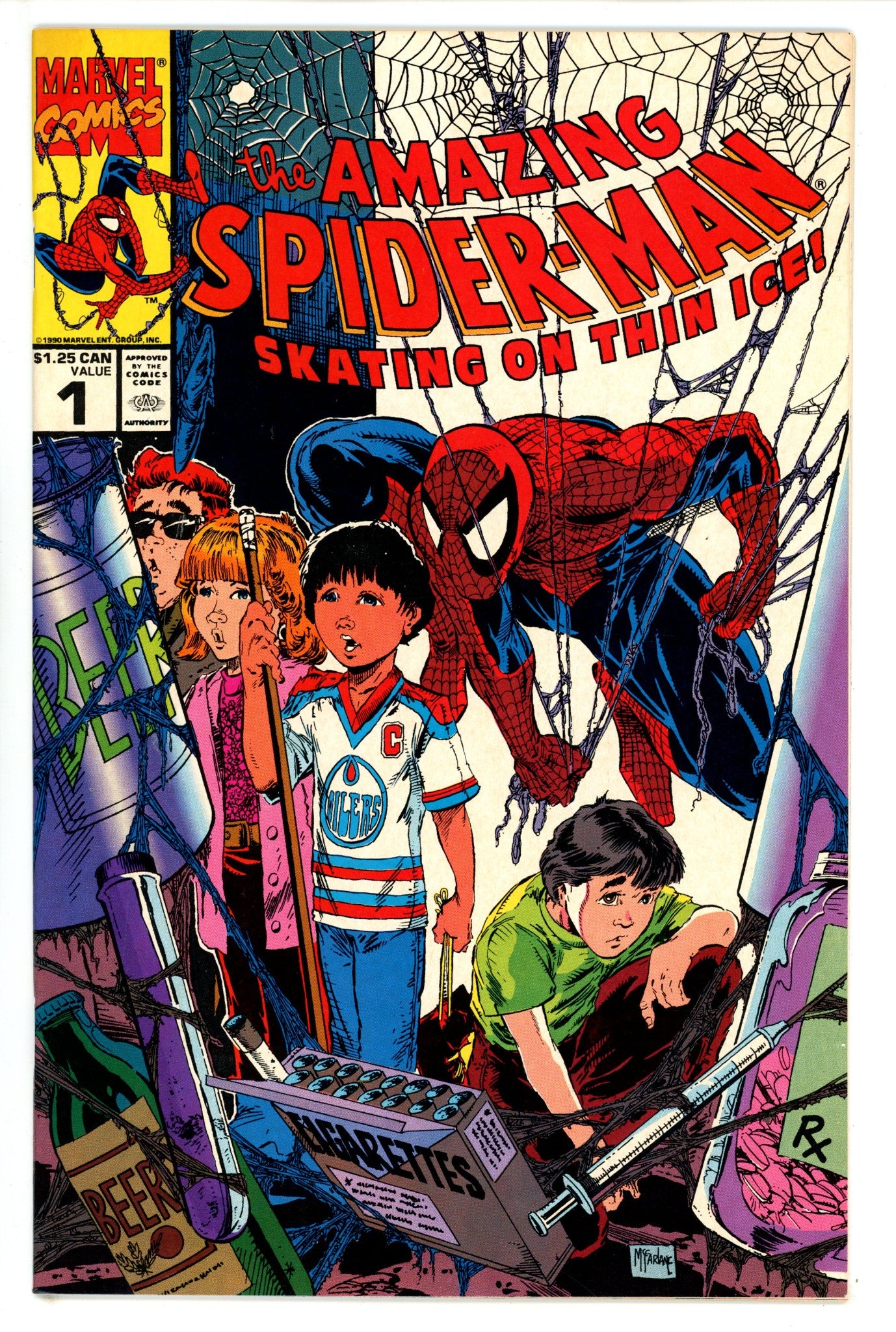 The Amazing Spider-Man: Skating on Thin Ice 1 Canadian Variant VG/FN (1990)