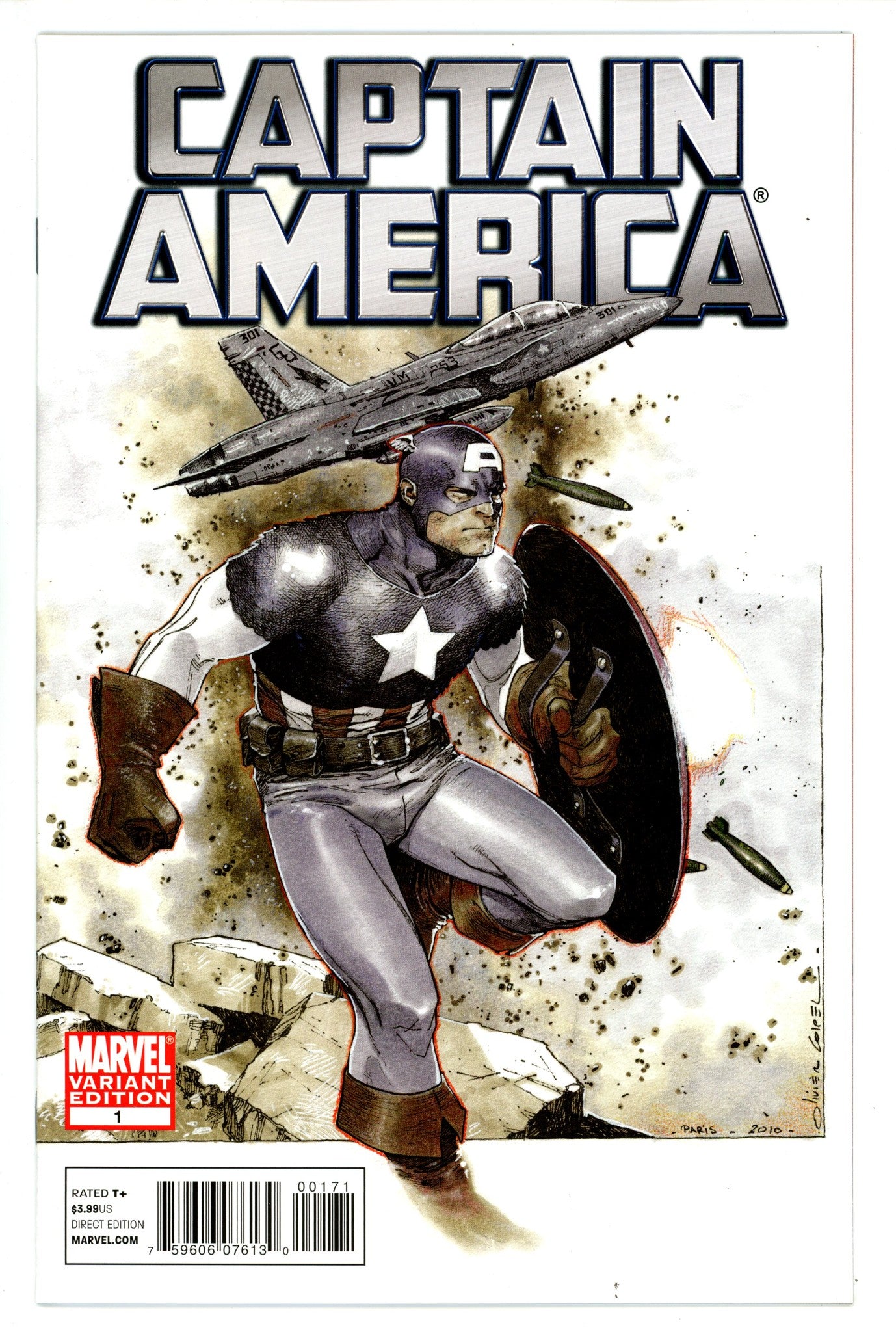 Captain America Vol 6 1 VF+ (8.5) (2011) Coipel Incentive Variant 