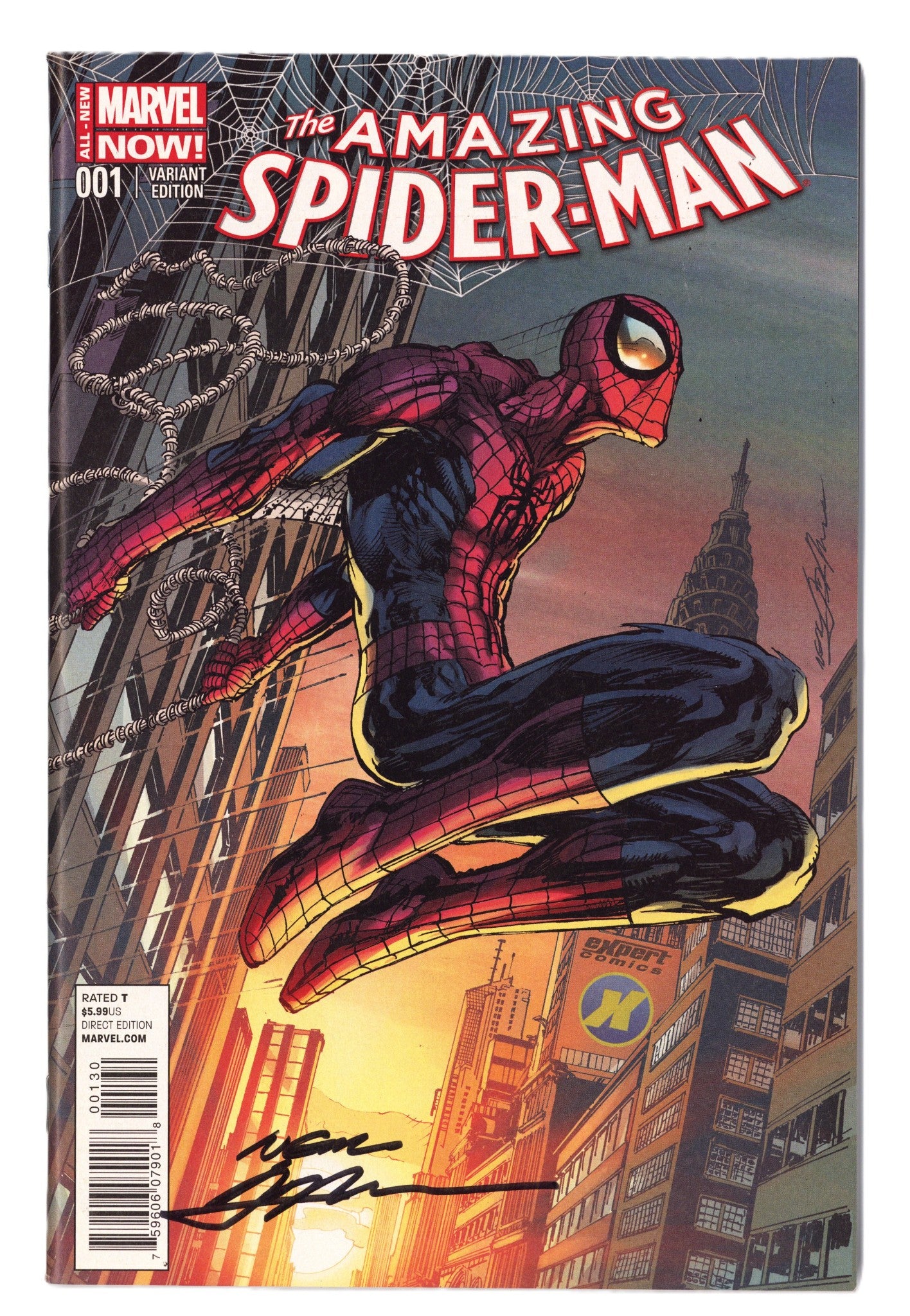 The Amazing Spider-Man Vol 3 1 VF/NM (9.0) (2014) Adams Exclusive Variant Signed x1 Cover Neal Adams 