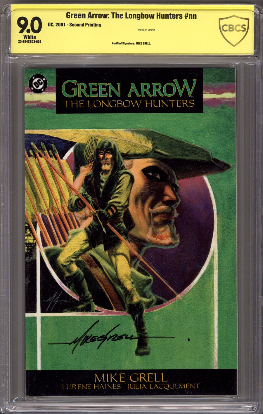 Green Arrow: The Longbow Hunters [nn] CBCS 9.0 (VF/NM) (1991) 2nd Print Signed x1 Cover Mike Grell 