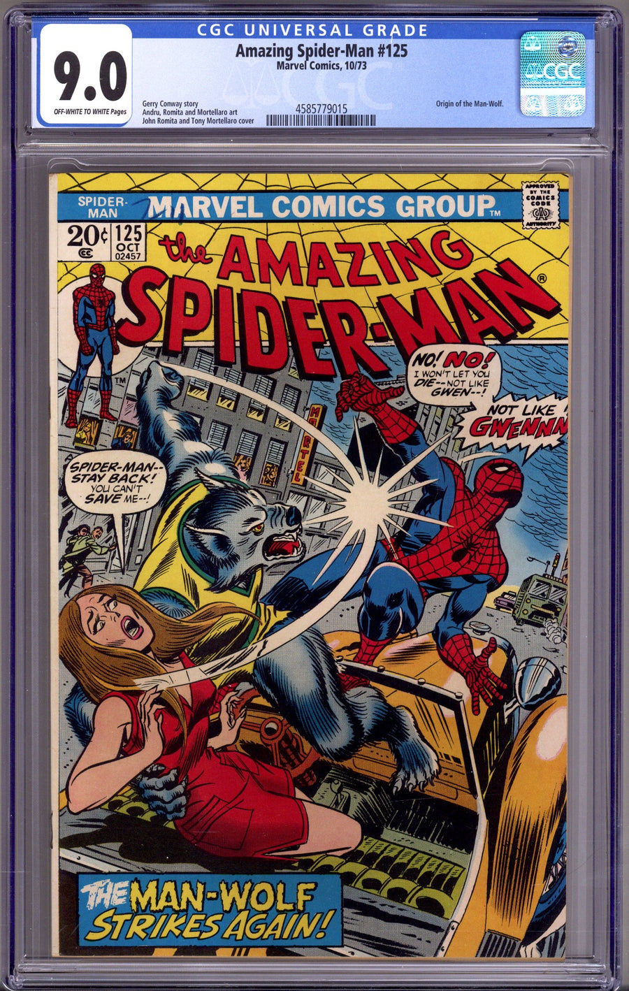 The Amazing Spider-Man Vol 1 125 CGC 9.0 (VF/NM) (1973) 