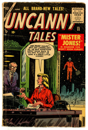 Uncanny Tales Vol 1 32 GD+ (2.5) Centerfold Missing, Manufactured W/O Bottom Staple (1955) 