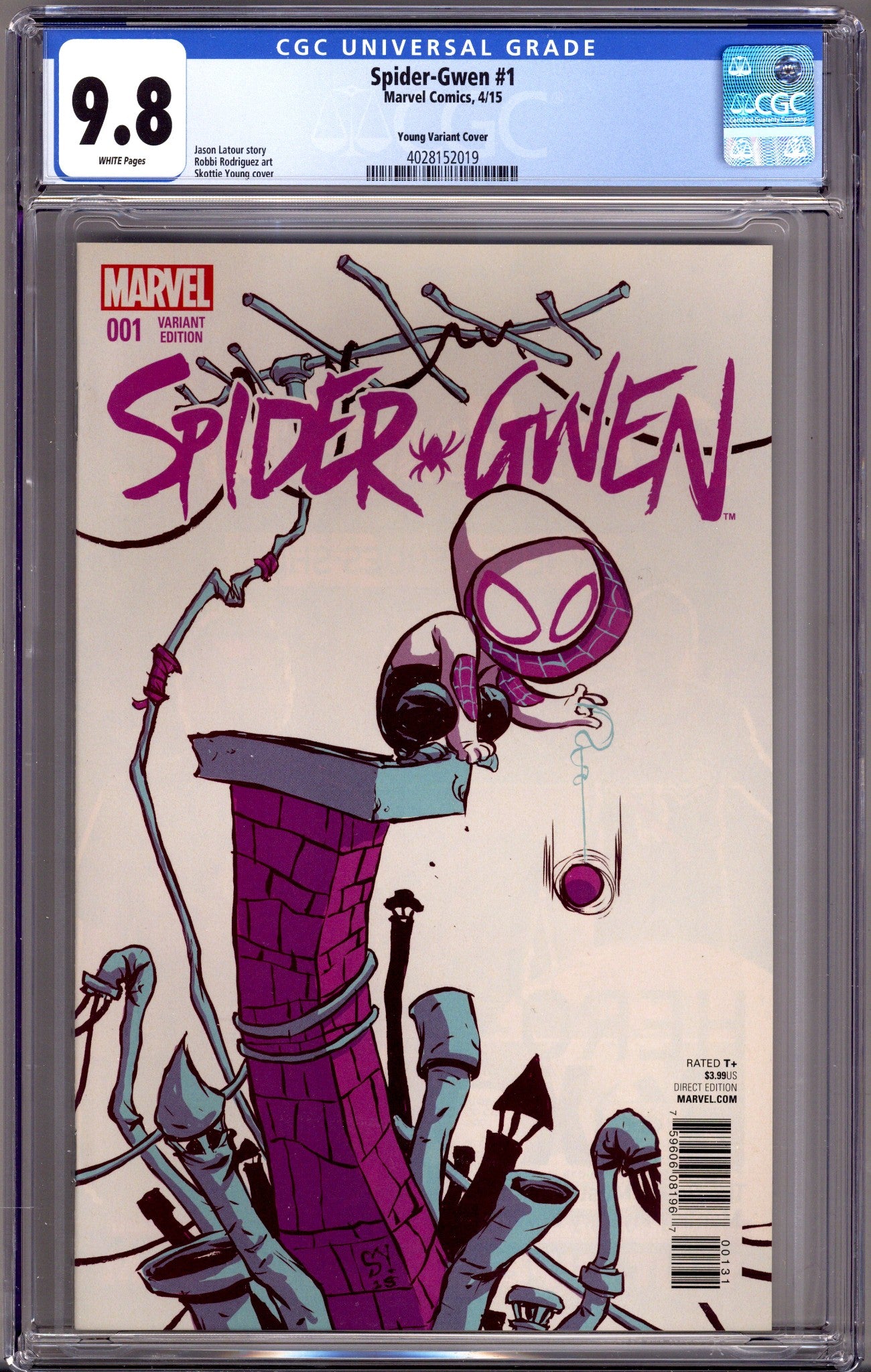 Spider-Gwen Vol 1 1 CGC 9.8 (NM/M) (2015) Young Variant 