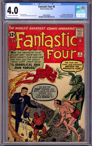 Fantastic Four Vol 1 6 CGC 4.0 (VG)   (1962)