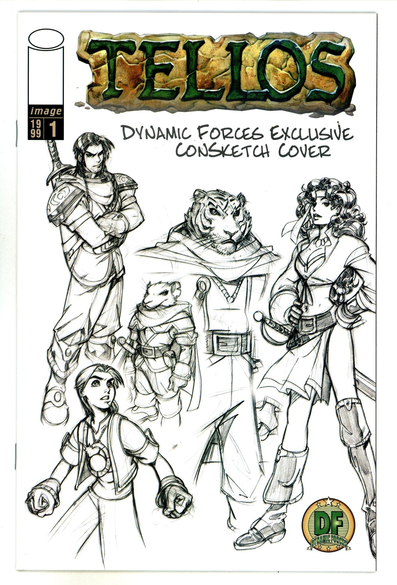 Tellos  1  High Grade  (1999) Wieringo Dynamic Forces Sketch Exclusive Variant  