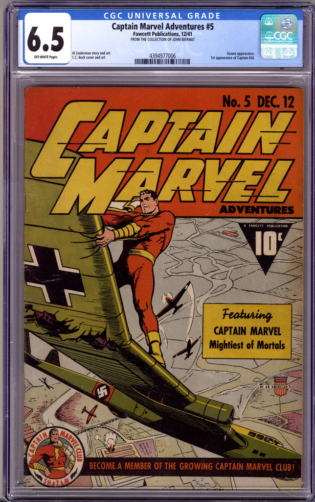 Captain Marvel Adventures 5 CGC 6.5 (FN+) (1941) — CaptCan Comics Inc