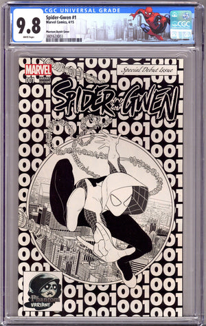 Spider-Gwen Vol 1 1 CGC 9.8 (NM/M) (2015) McKelvie B&W Homage Exclusive Variant