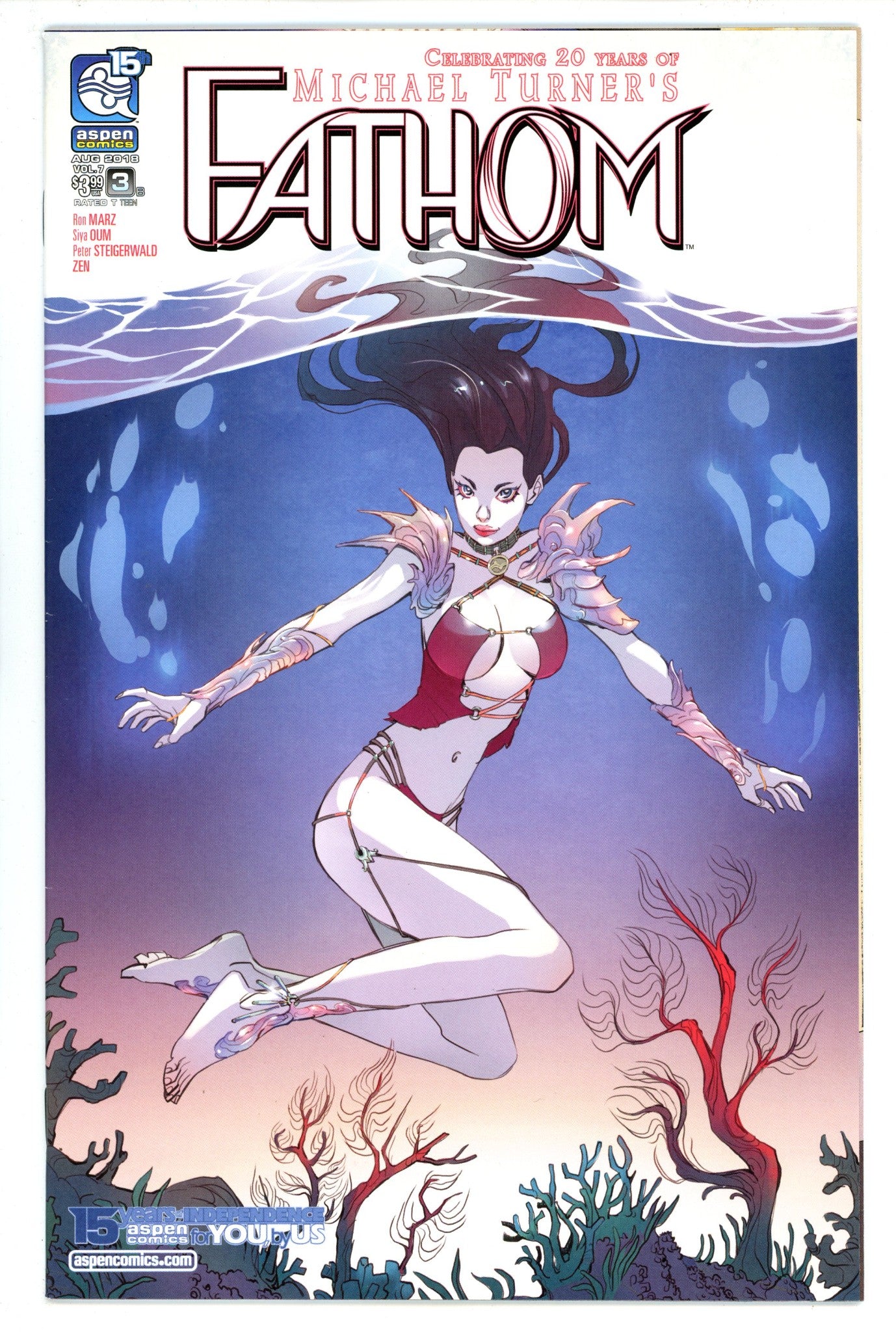 Michael Turner's Fathom Vol 7 3 High Grade (2018) Moranelli Variant 