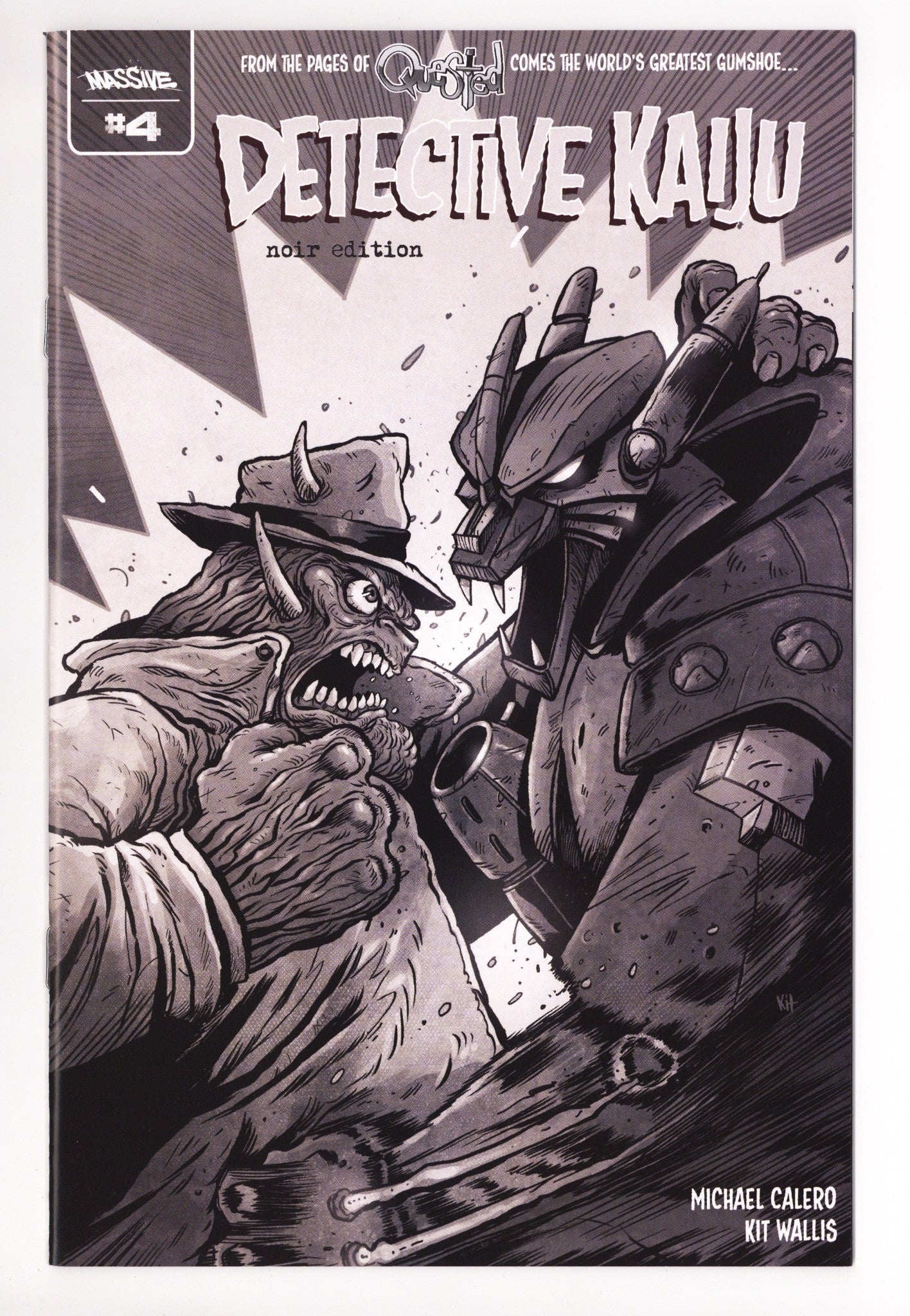 Detective Kaiju 4 Wallis B&W Variant (2025)