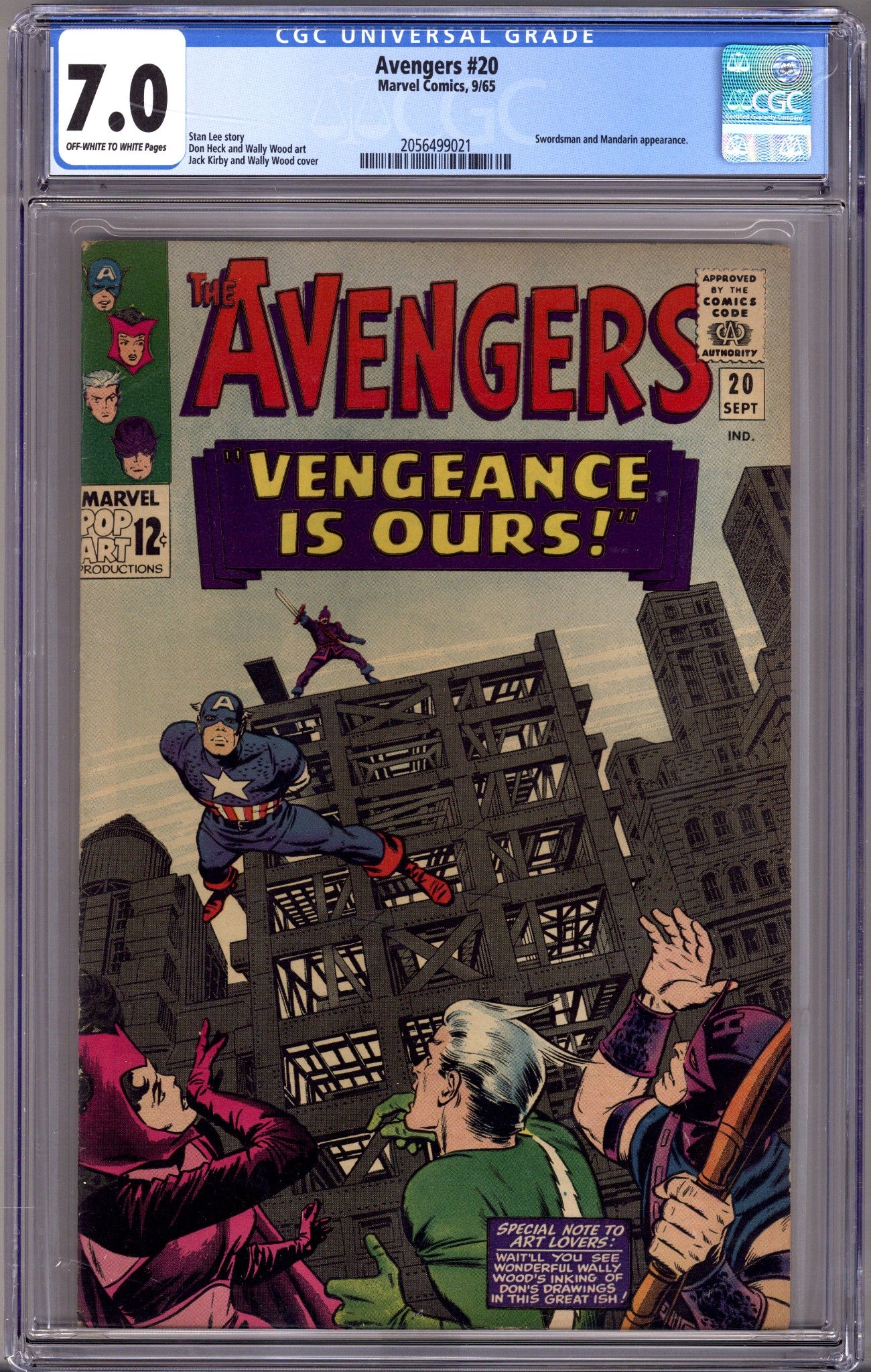The Avengers Vol 1 20 CGC 7.0 (FN/VF)   (1965)        