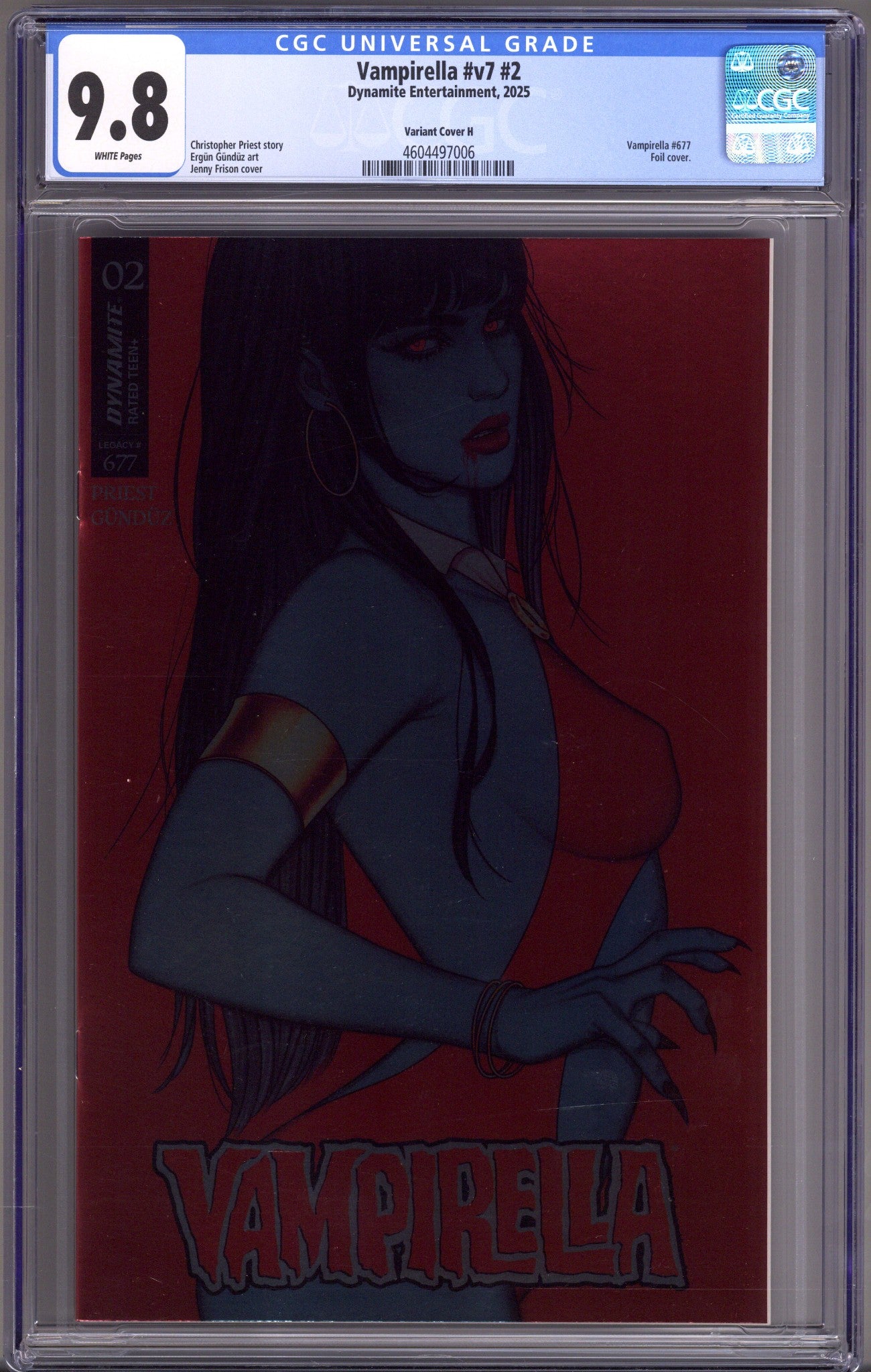 Vampirella Vol 7 2 (677) CGC 9.8 (NM/M) (2025) Frison Foil Variant 