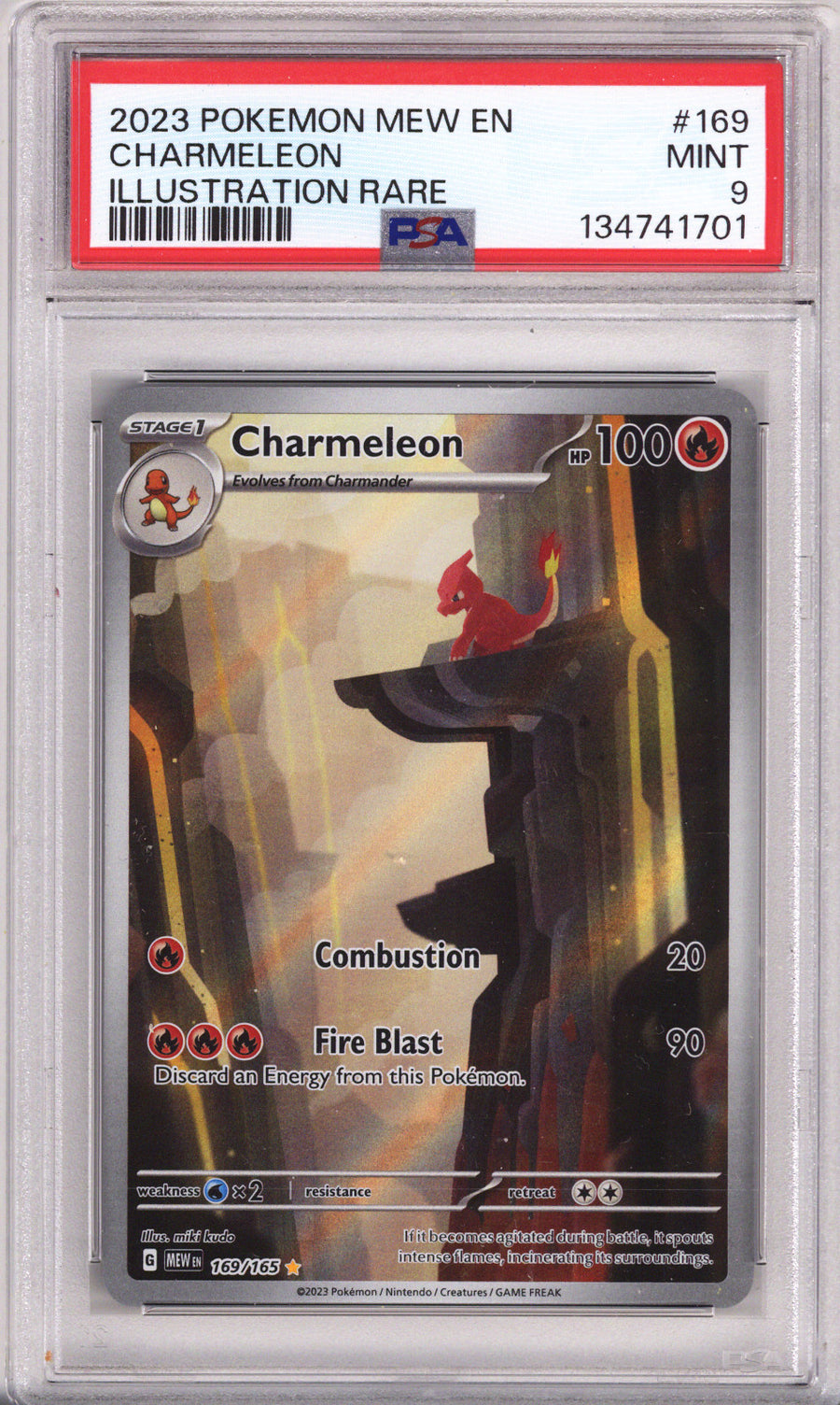 Pokemon 151 Charmeleon Illustration Rare PSA Mint 9 (2023)