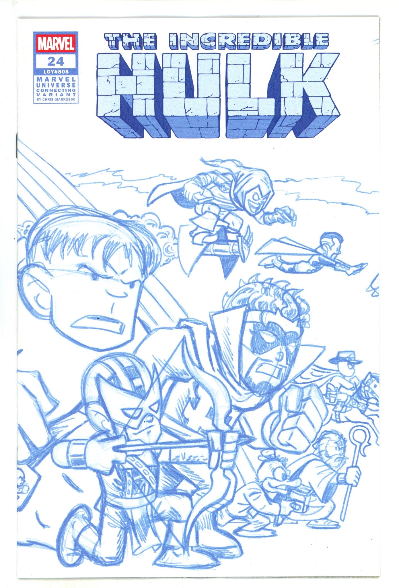 Incredible Hulk Vol 4 24 Giarrusso Blue Line Art Connecting Incentive Variant NM- (2025)