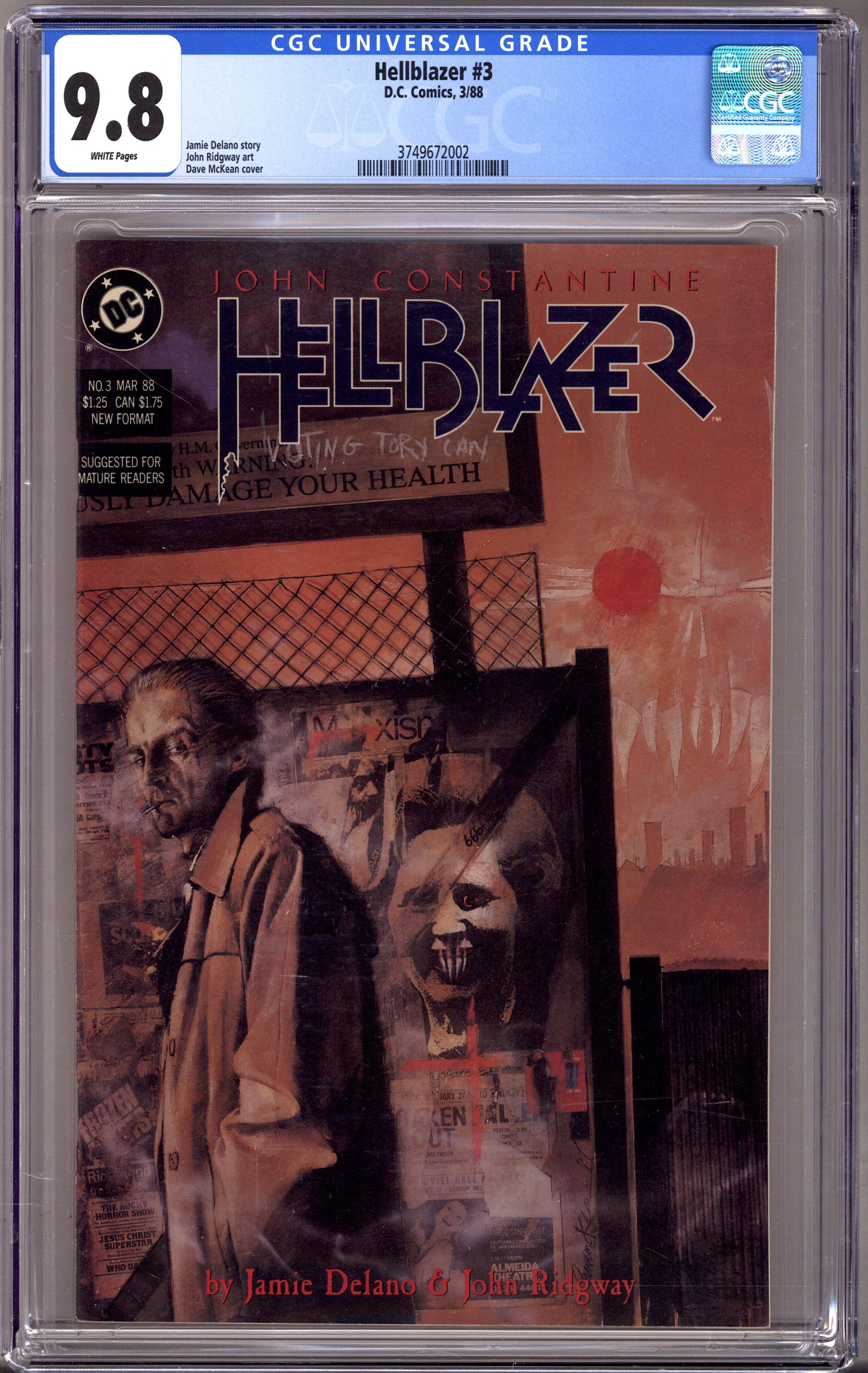 Hellblazer Vol 1 3 CGC 9.8 (NM/M) (1988) 