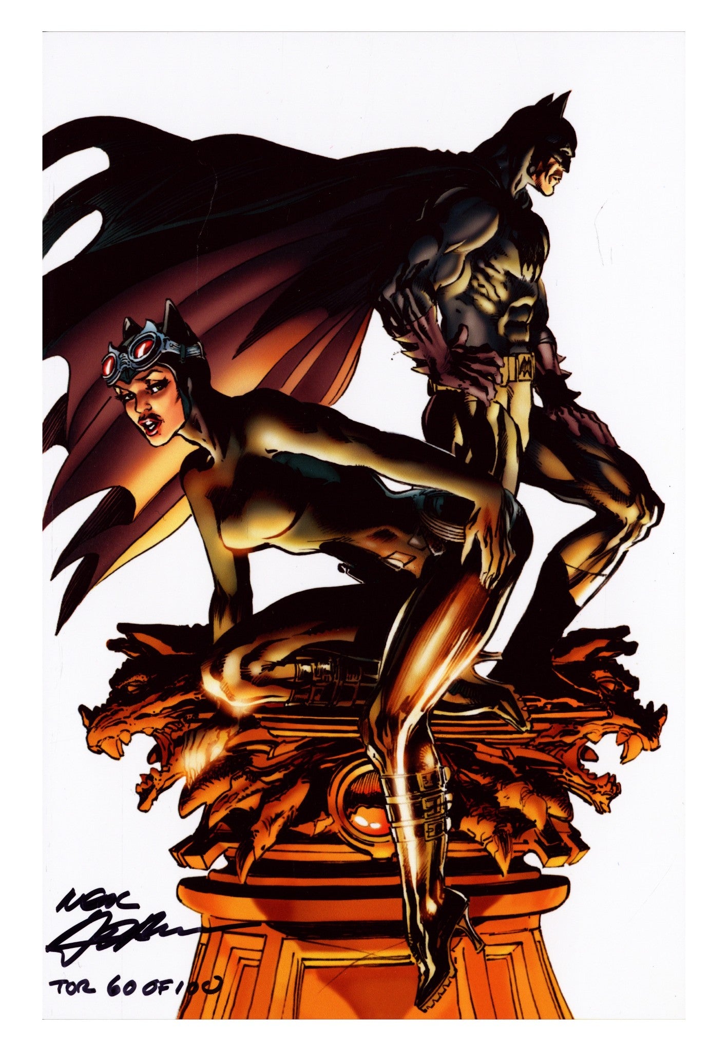 Batman Vol 3 50 VF/NM (9.0) 60/100 (2018) Adams Metal Virgin Exclusive Variant Signed x1 Cover Neal Adams 