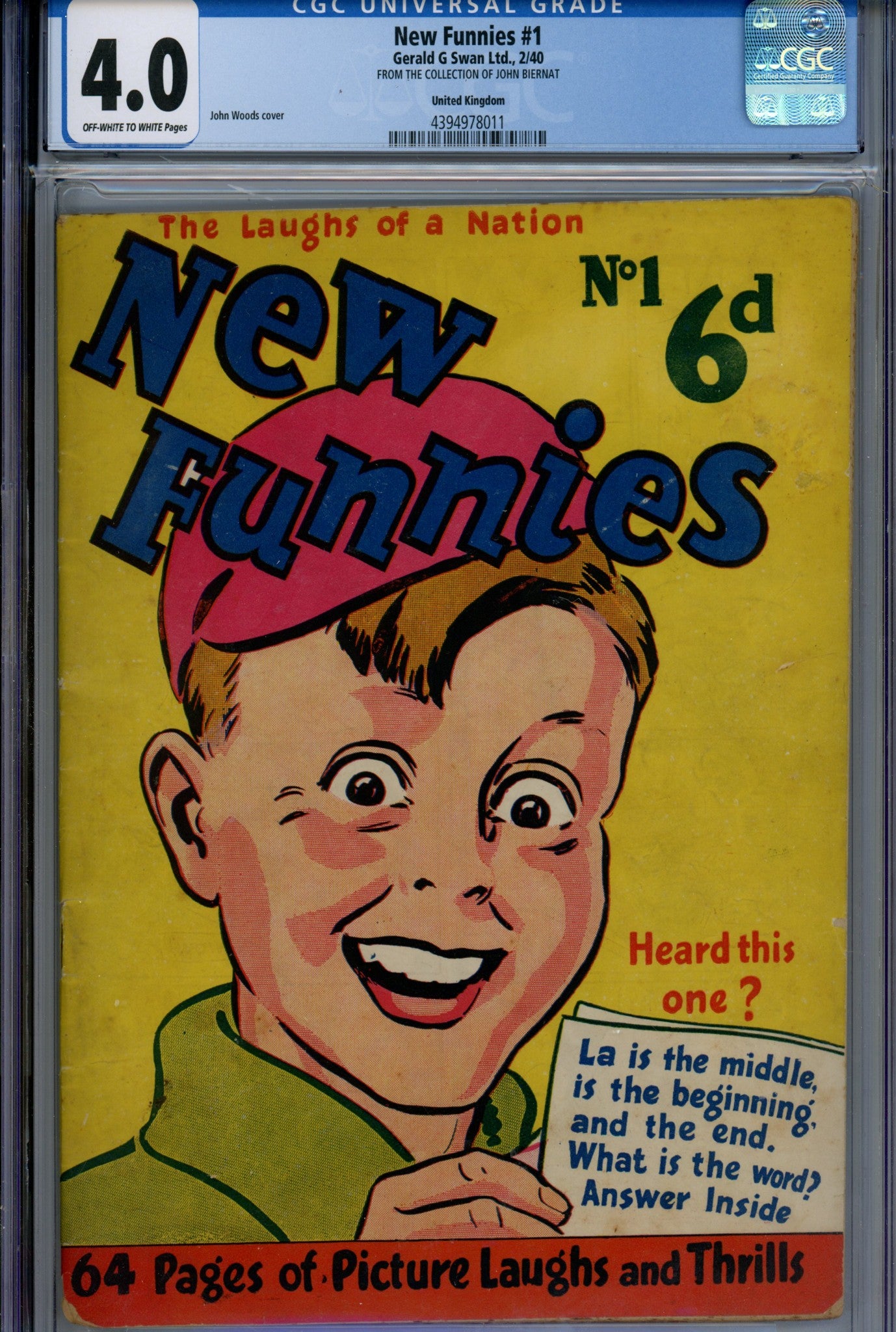 New Funnies 1 CGC 4.0 (VG) (1940) 