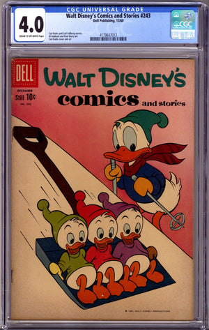 Walt Disney's Comics and Stories Vol 21 3 (243) CGC 4.0 (VG) (1960)