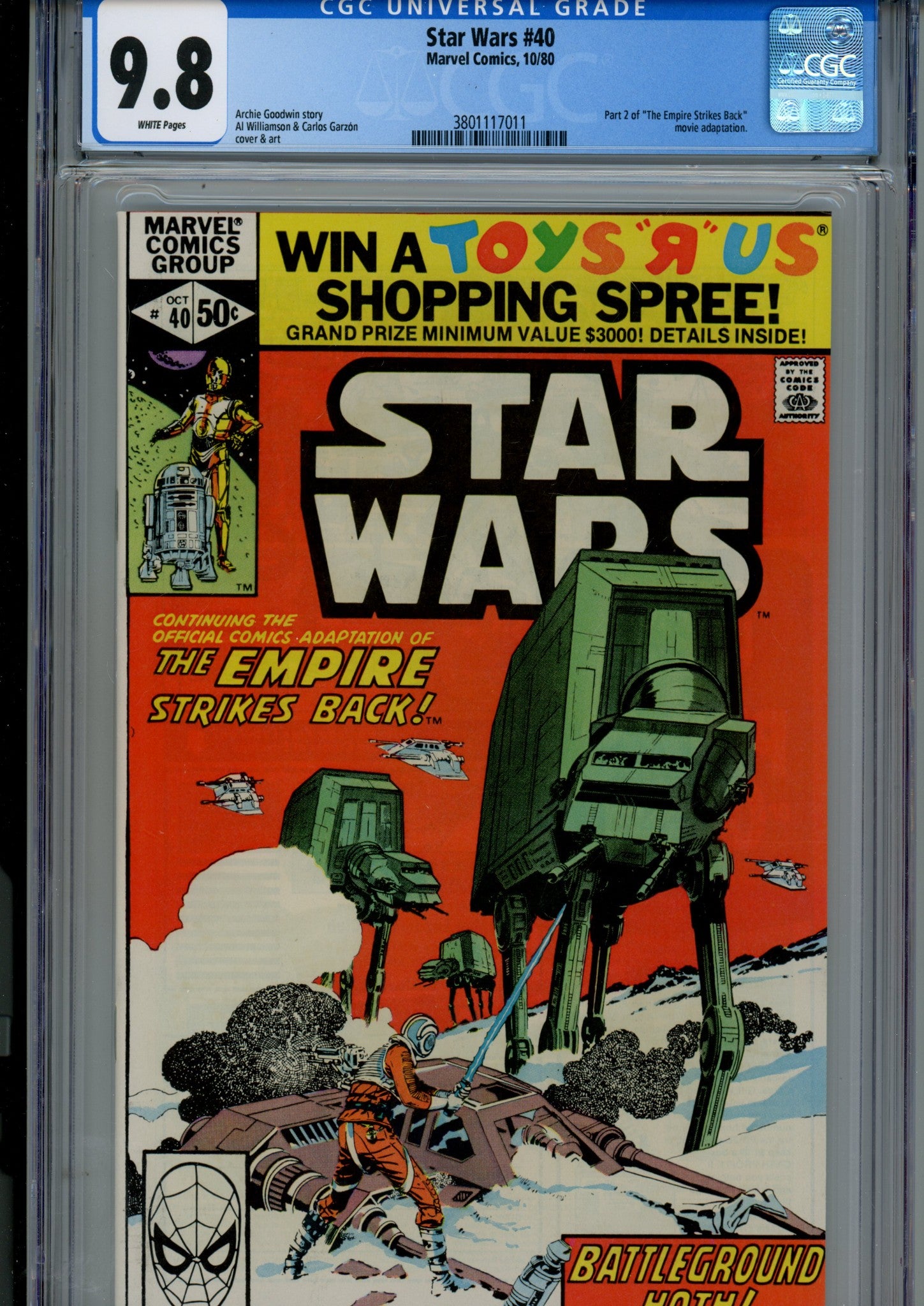 Star Wars Vol 1 40 CGC 9.8 (NM/M) (1980) 