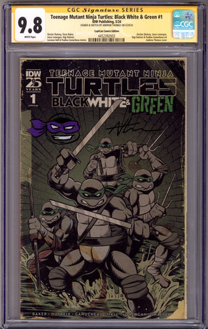Teenage Mutant Ninja Turtles: Black, White & Green 1 CGC 9.8 (NM/M) Donatello (2024) Thomas Exclusive Variant Signed / Remarked x1 Cover Andrew Thomas