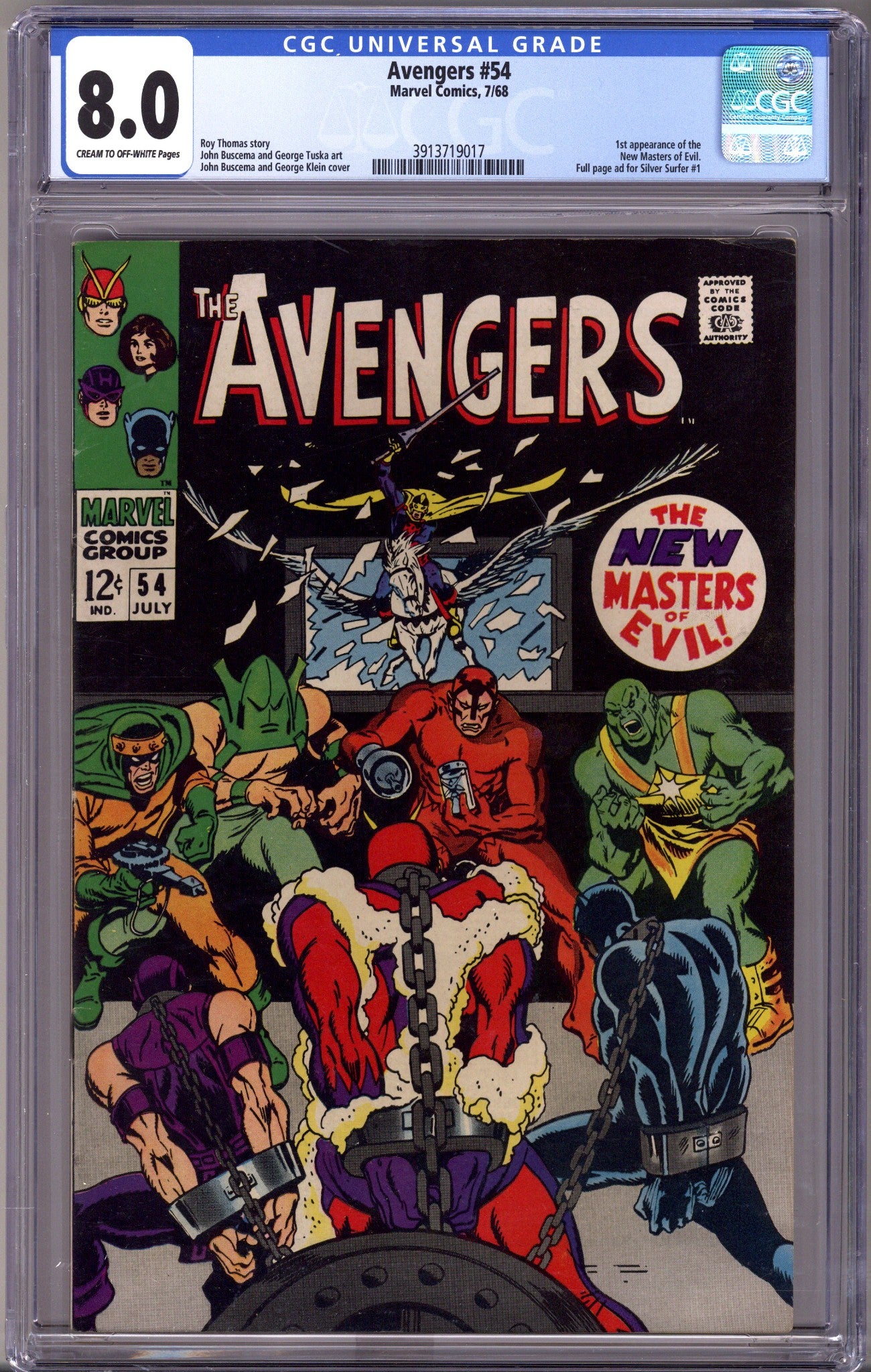 The Avengers Vol 1 54 CGC 8.0 (VF)   (1968)        