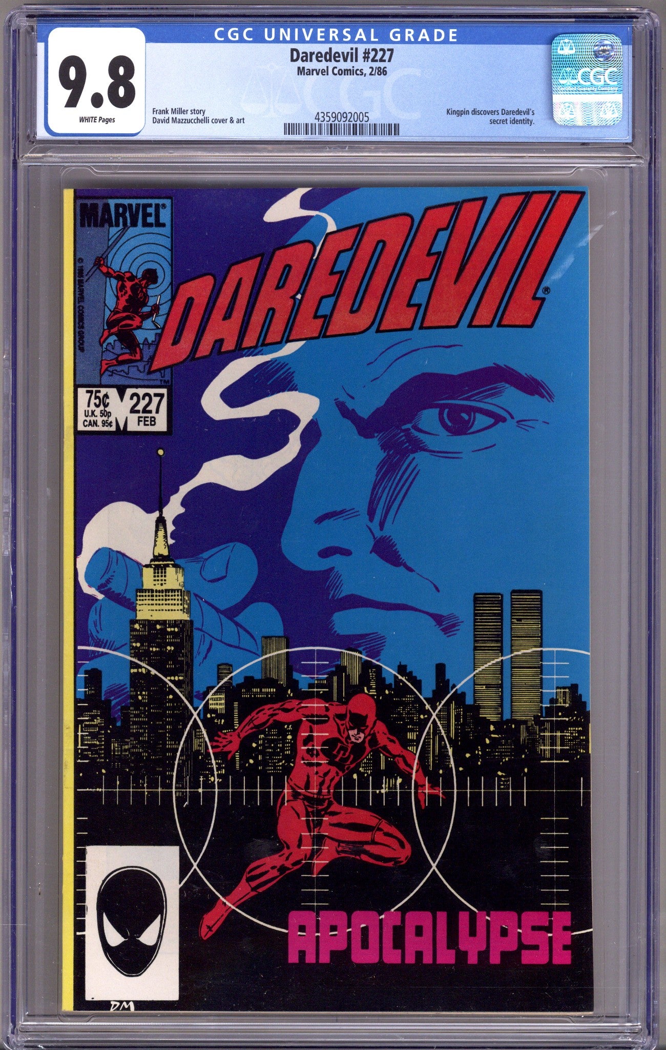 Daredevil Vol 1 227 CGC 9.8 (NM/M) (1986) 