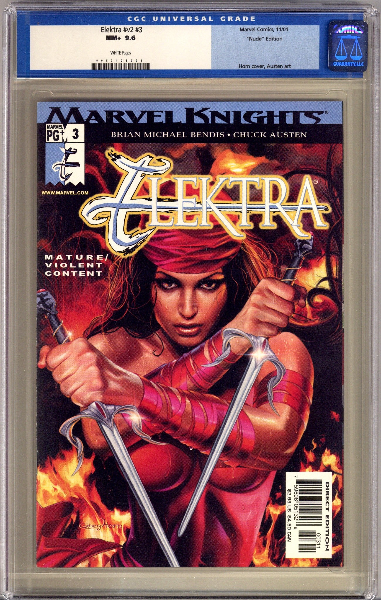 Elektra Vol 2 3 CGC 9.6 (NM+) Recalled Edition (2001) 