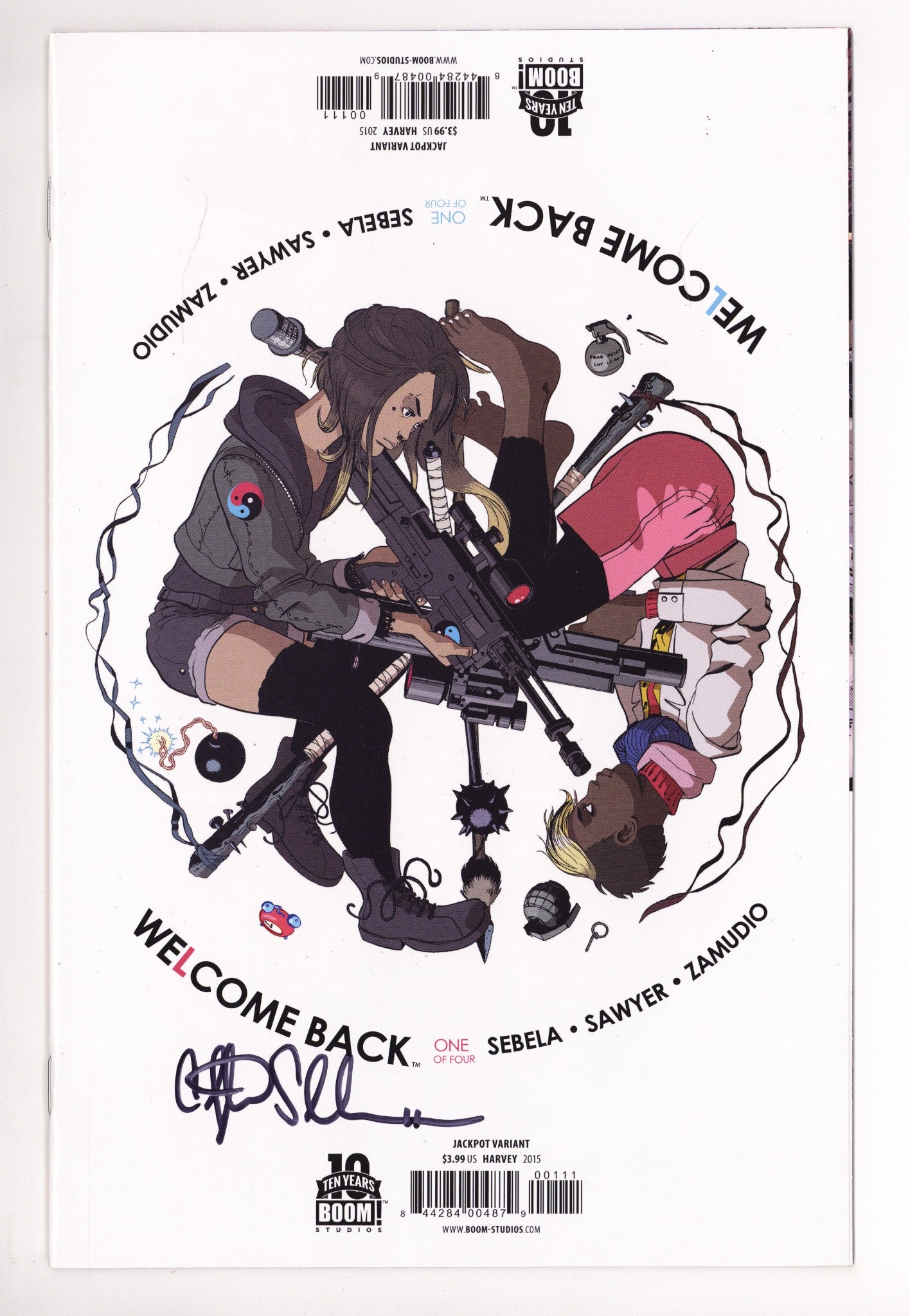Welcome Back   1  Mid Grade   (2015) Harvey     Variant  Signed x1 Cover Christopher Sebela 