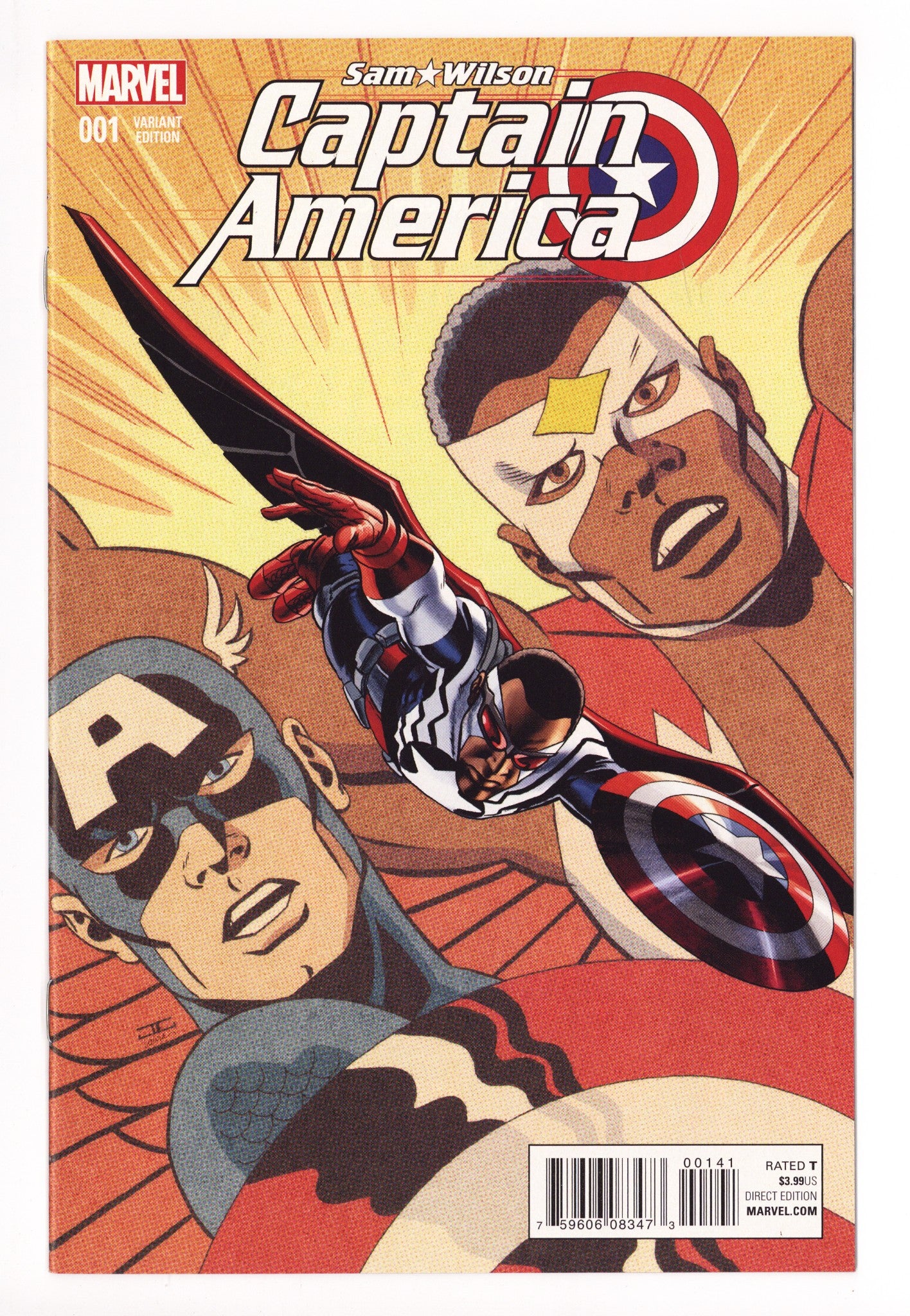 Captain America: Sam Wilson 1 VF+ (8.5) (2015) Cassaday Incentive Variant 